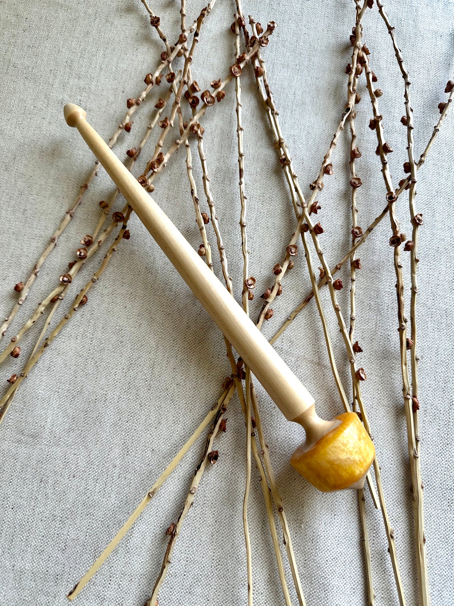 Basswood with Yellow Resin Support Spindle