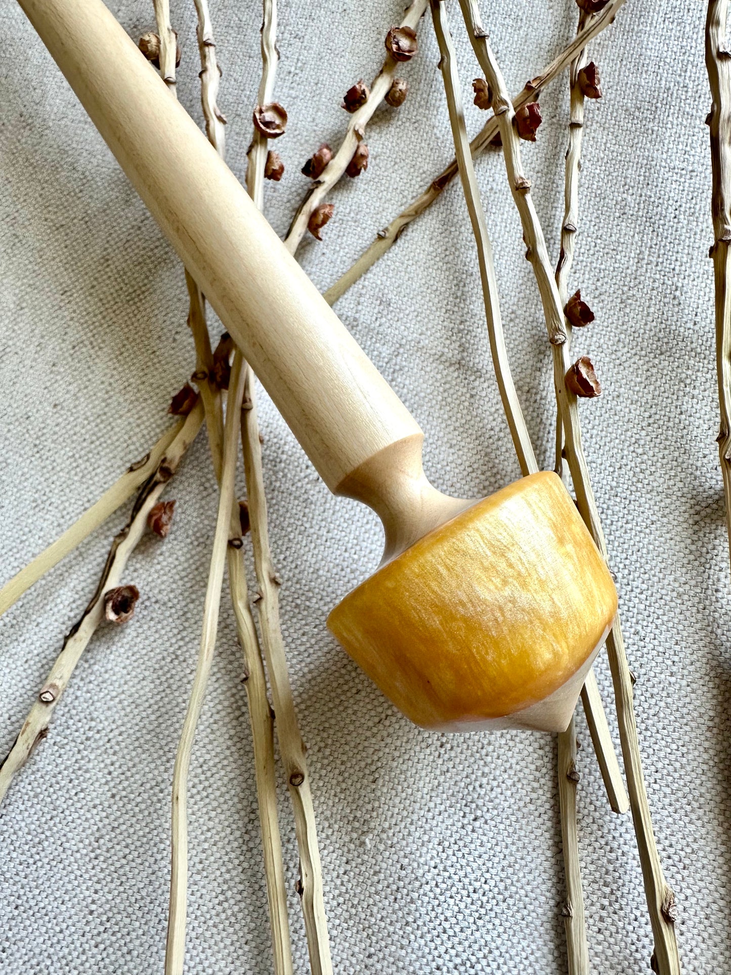 Basswood with Yellow Resin Support Spindle