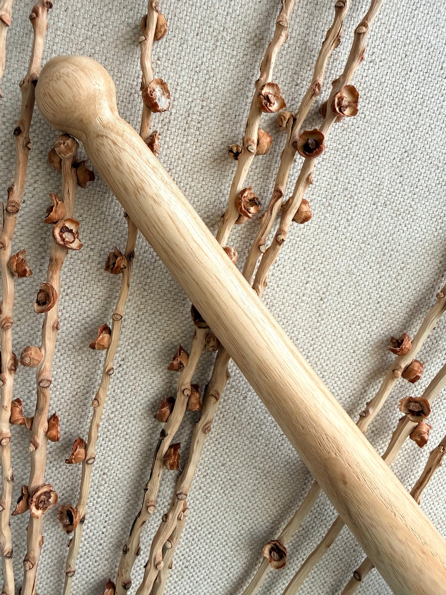 White Ash With Periwinkle Resin Support Spindle