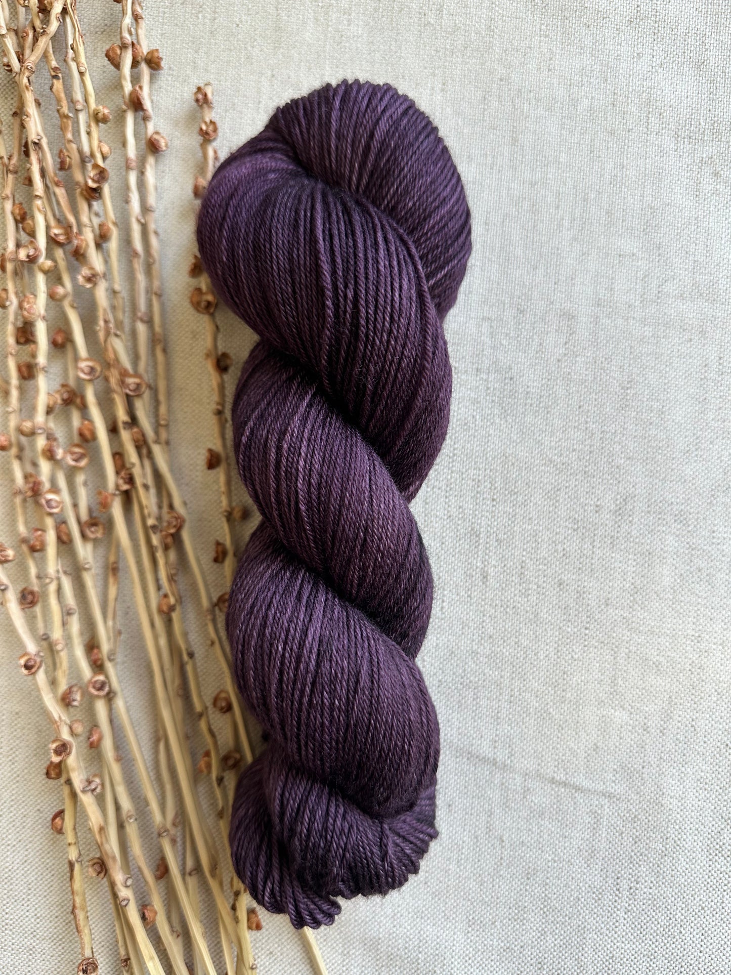 Aubergine 100g SW Merino Nylon Yarn