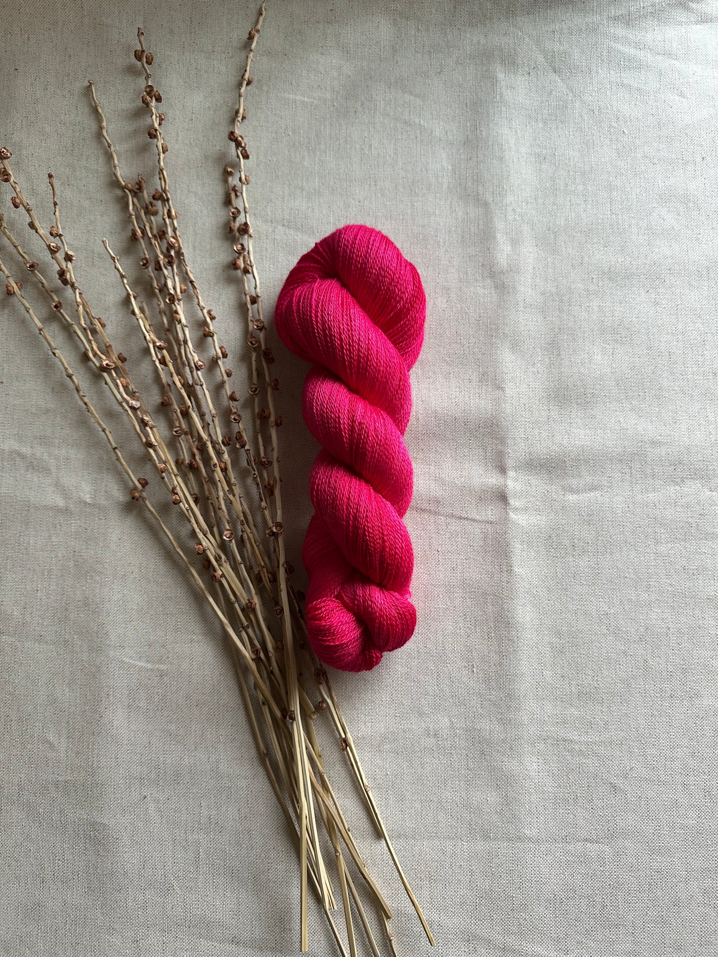 Fuchsia Merino Silk Untreated