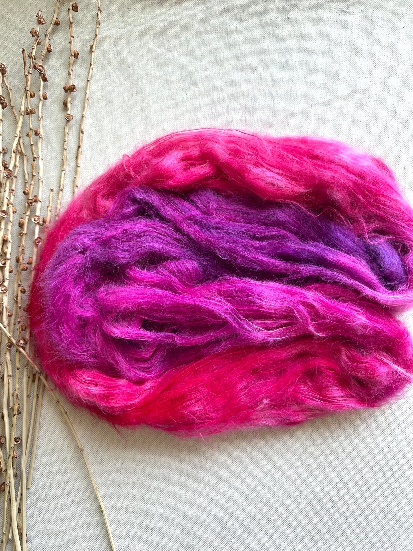 Hanging Fuchsia Suri Alpaca Silk