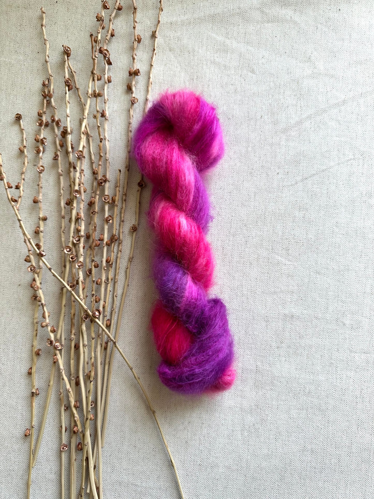 Hanging Fuchsia Suri Alpaca Silk