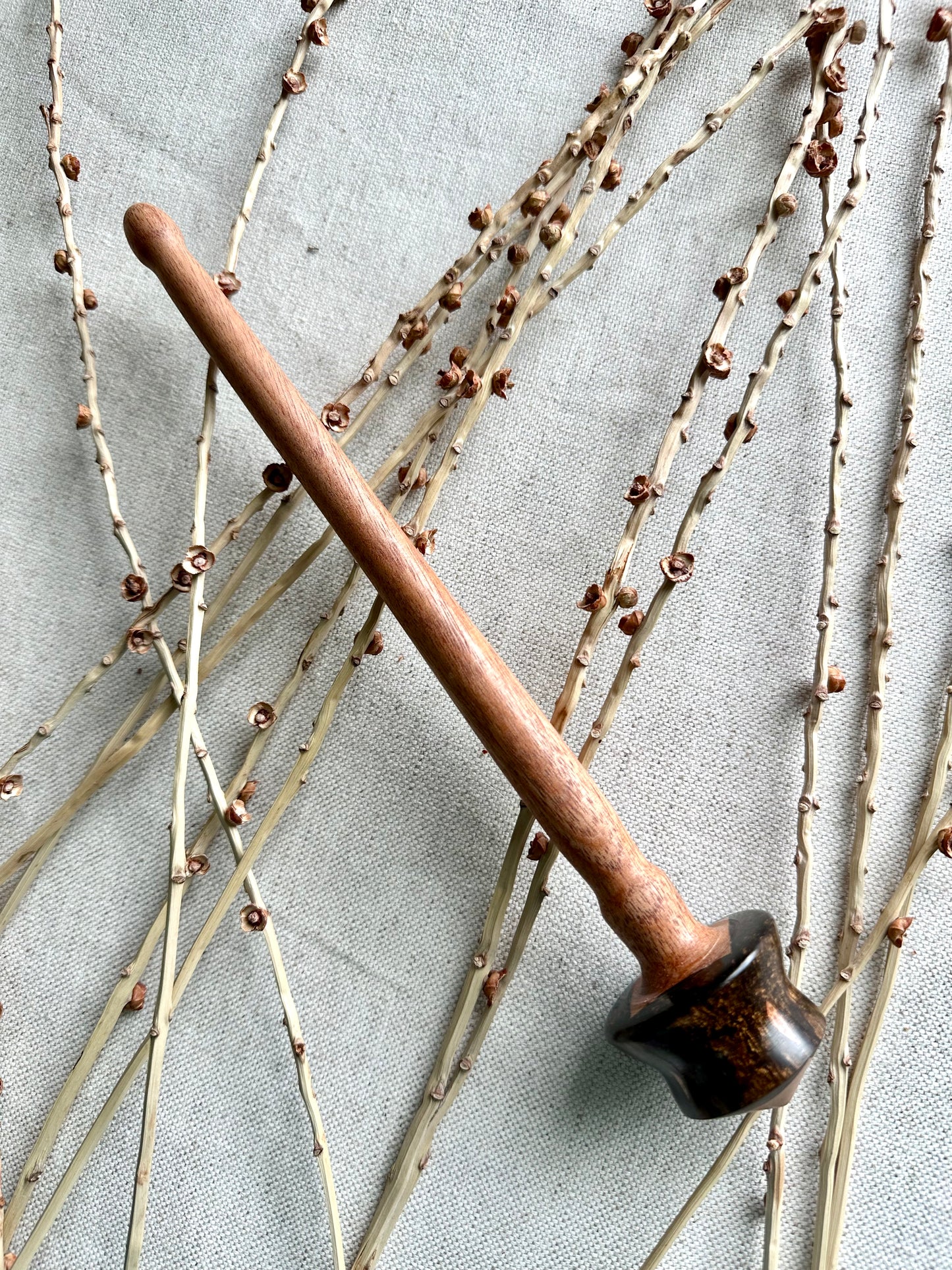 African Mahogany Support Spindle With Bronze Resin