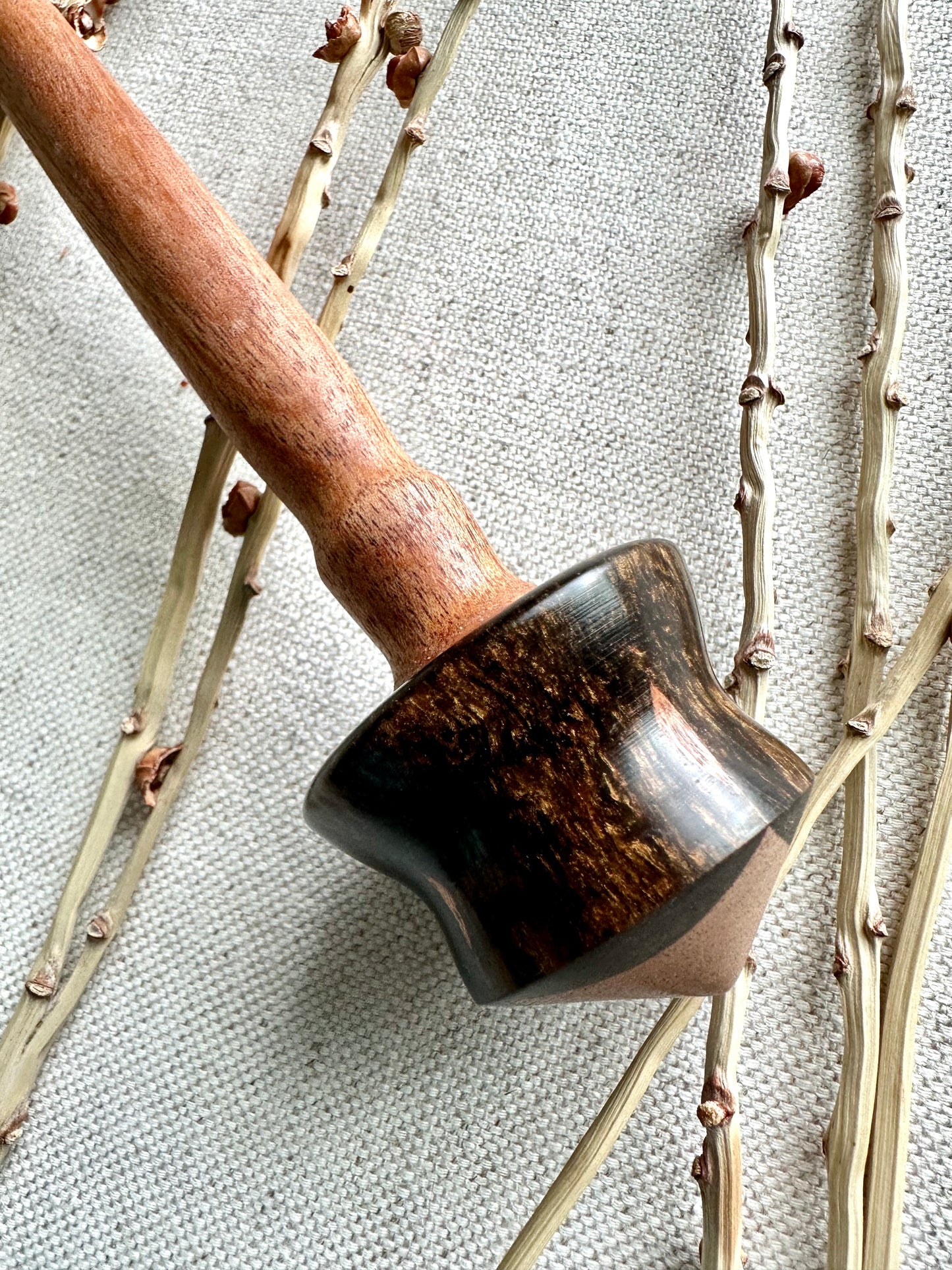 African Mahogany Support Spindle With Bronze Resin