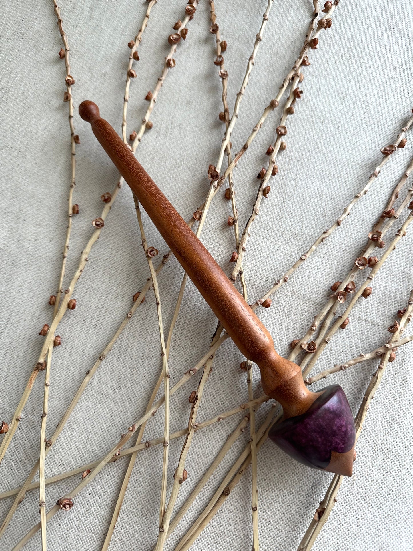 Cherry Support Spindle With Purple Resin