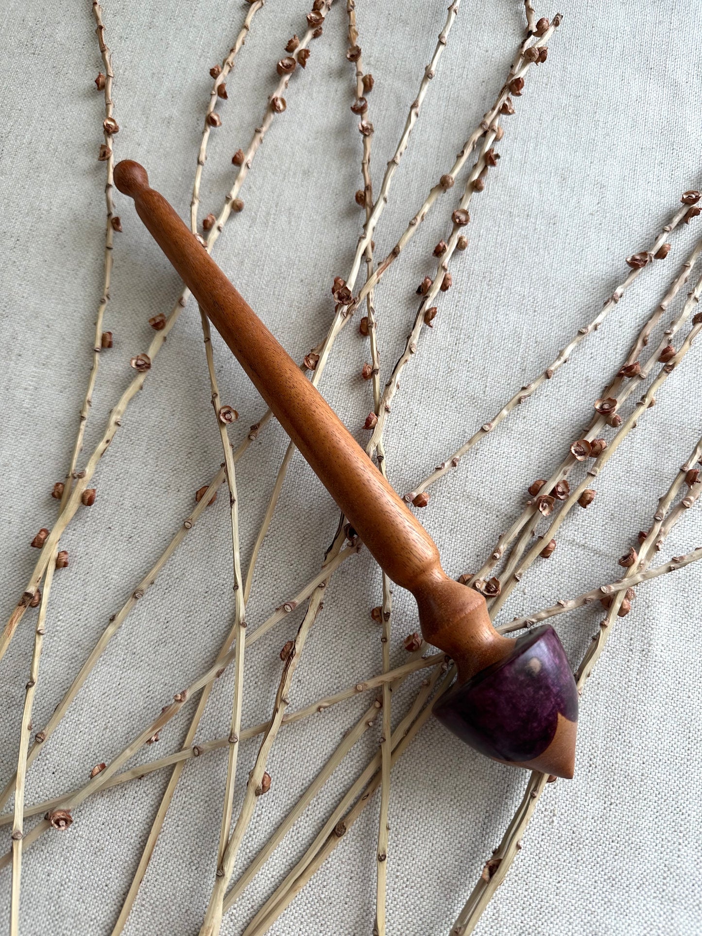 Cherry Support Spindle With Purple Resin