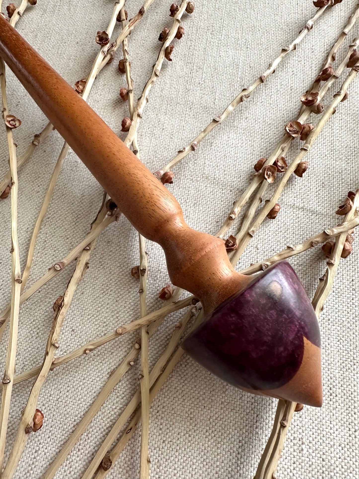 Cherry Support Spindle With Purple Resin
