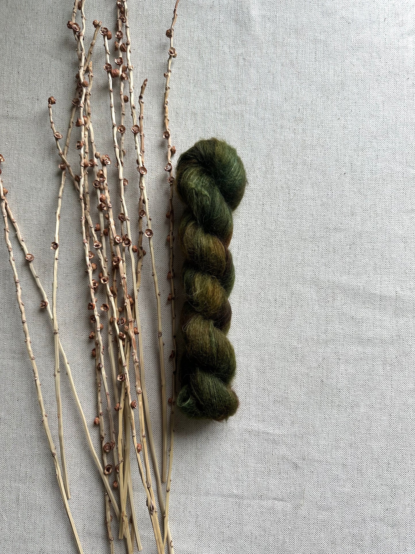 Olive Drab Suri Alpaca Silk