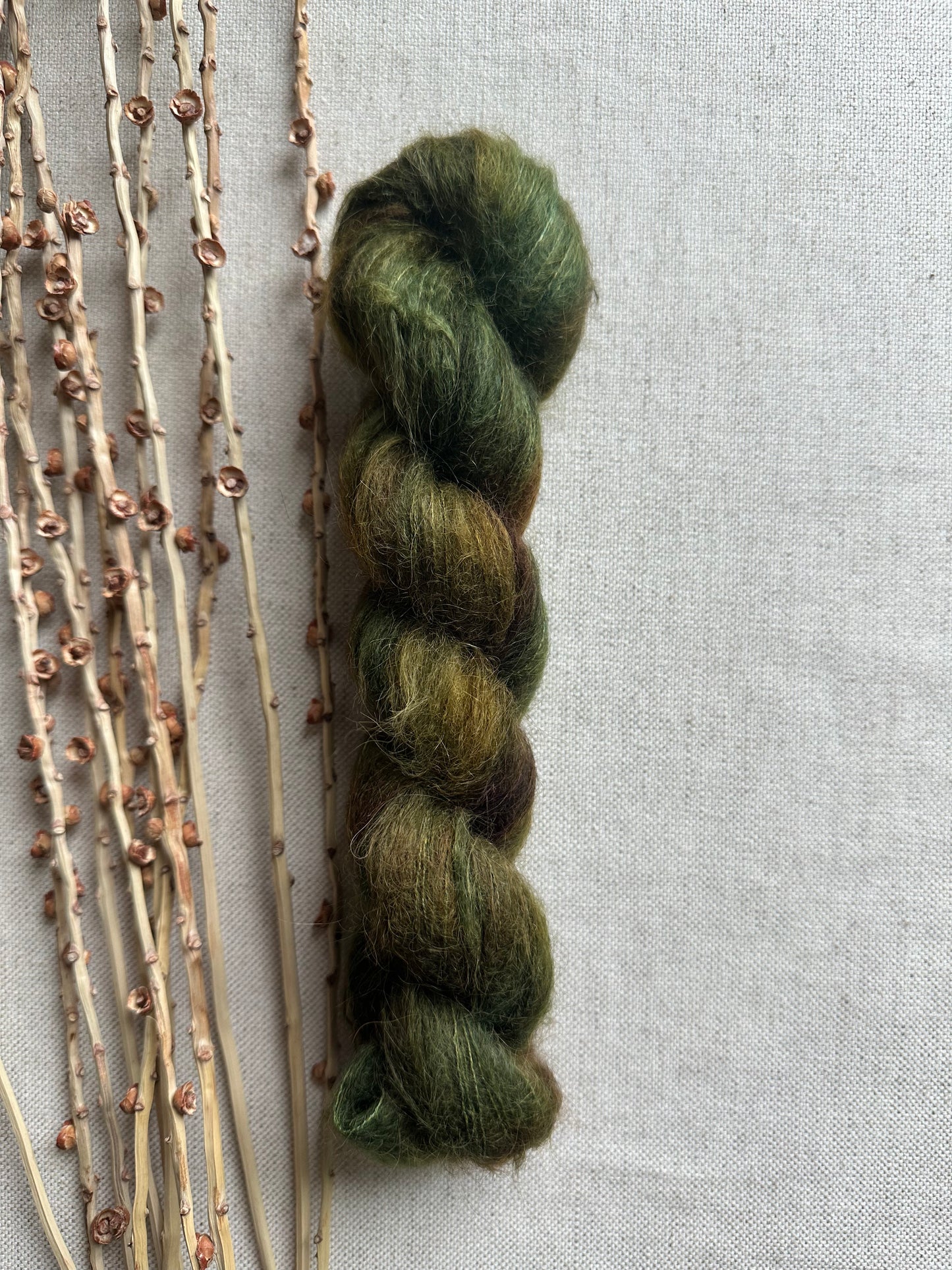 Olive Drab Suri Alpaca Silk