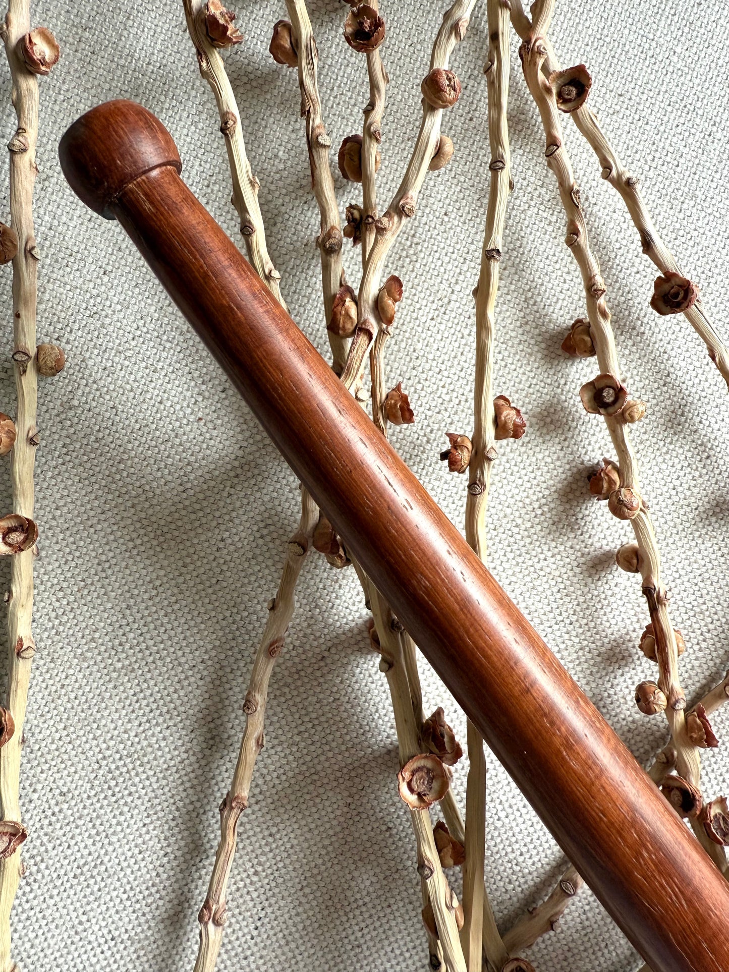African Mahogany Support Spindle With Green Resin