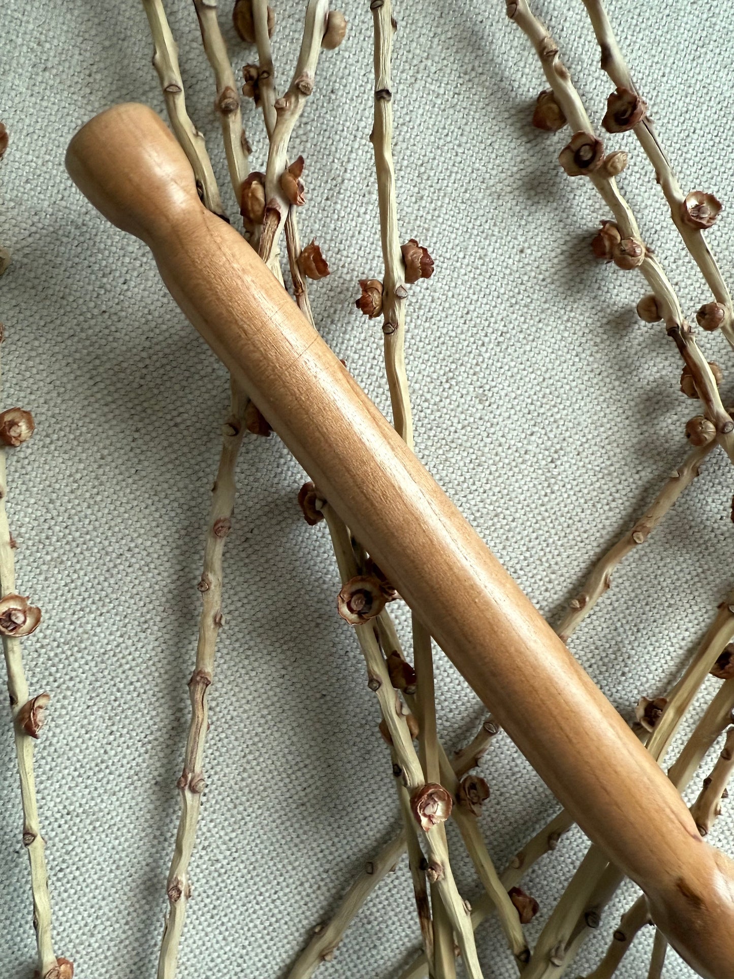 Hard Maple Support Spindle With Brown Resin