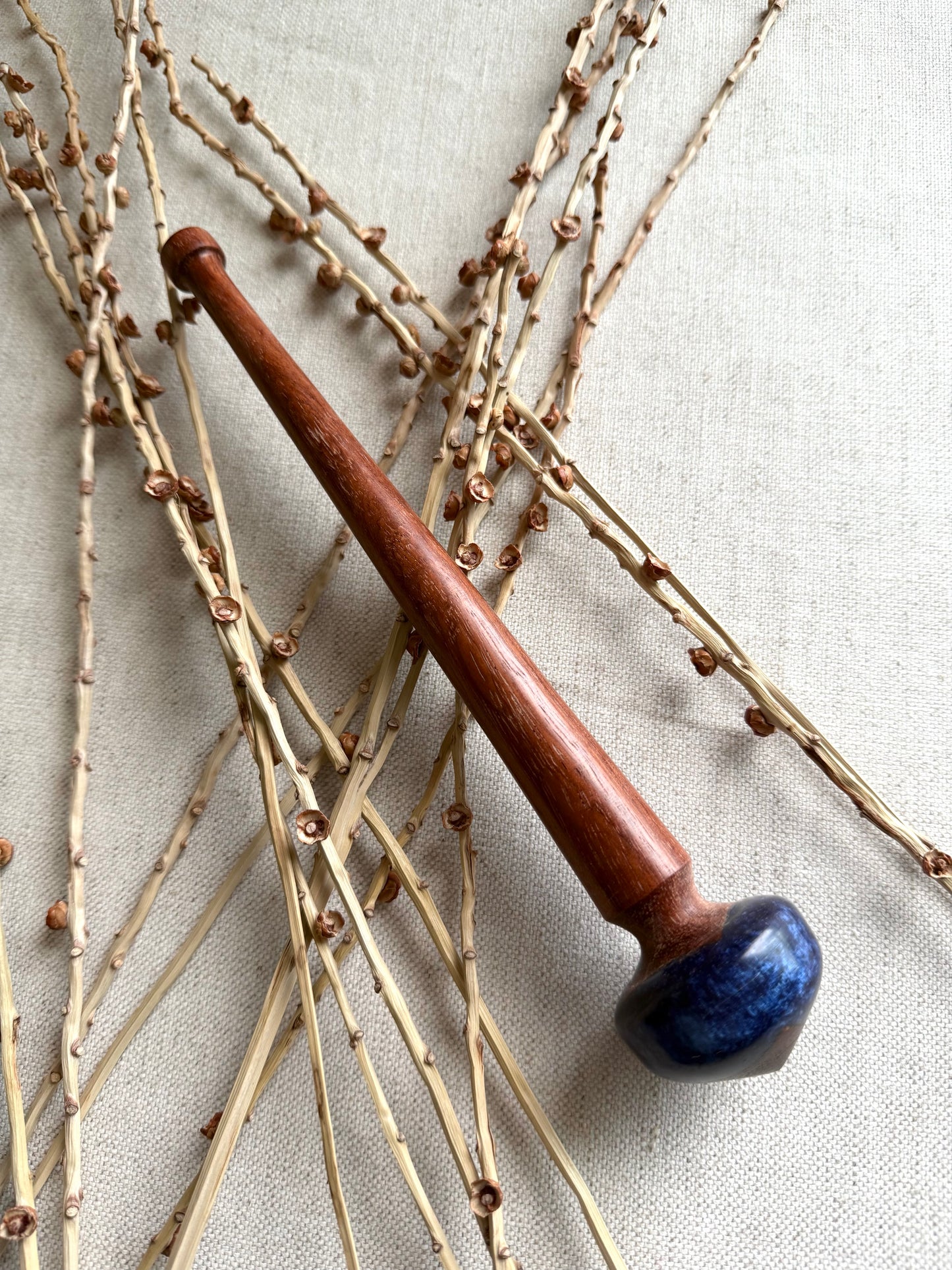 Nicaraguan Rosewood Support Spindle With Blue Resin