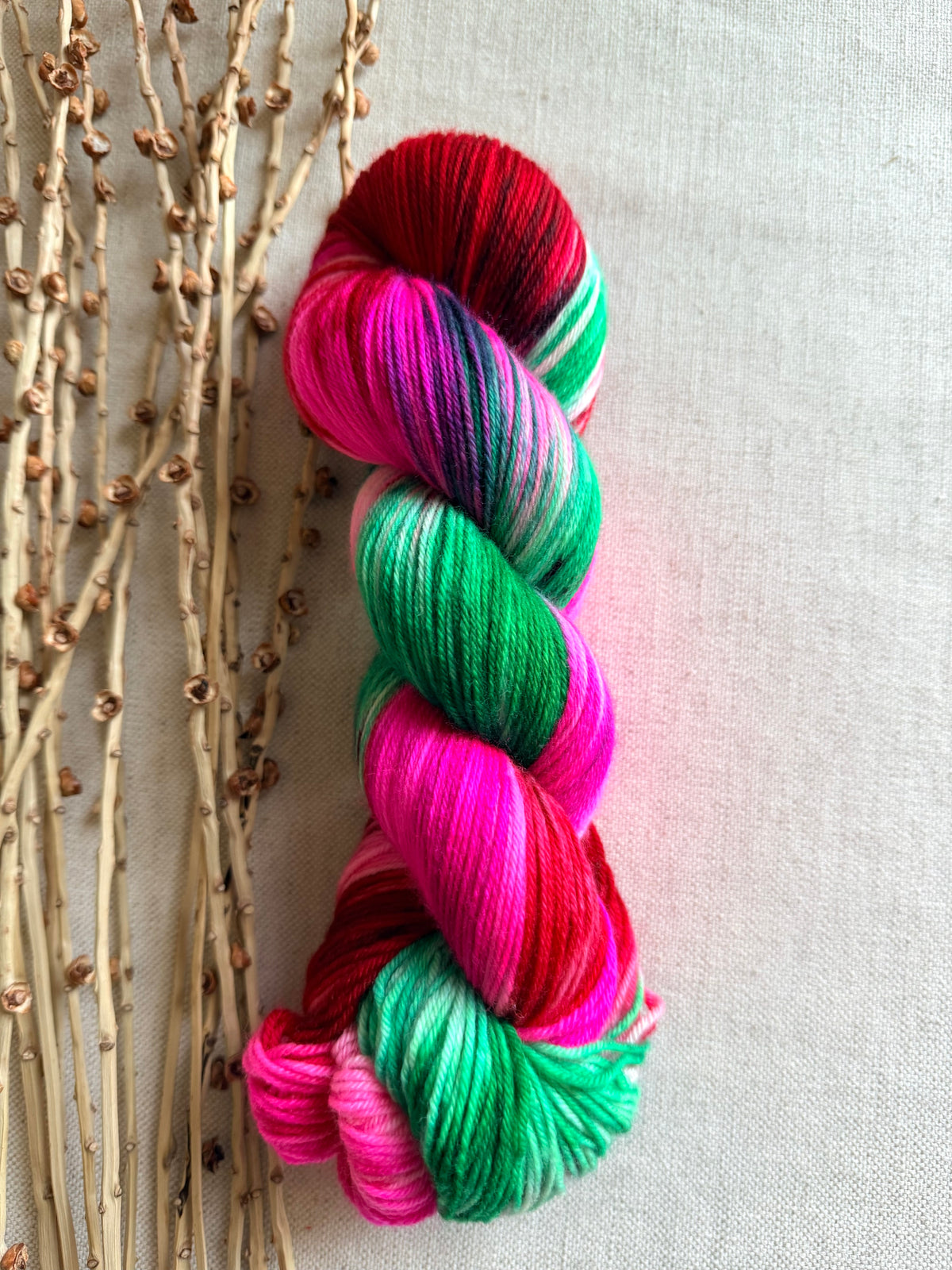 Candy Cane Christmas SW Merino Nylon 100g