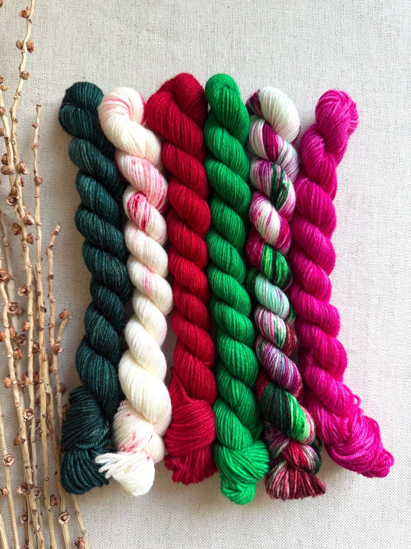 Merry, Jingle - SW Merino Nylon Mini Skein Set