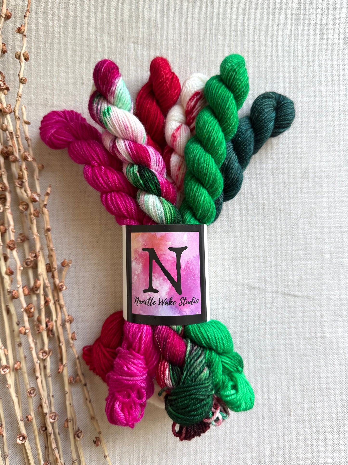 Merry, Jingle - SW Merino Nylon Mini Skein Set