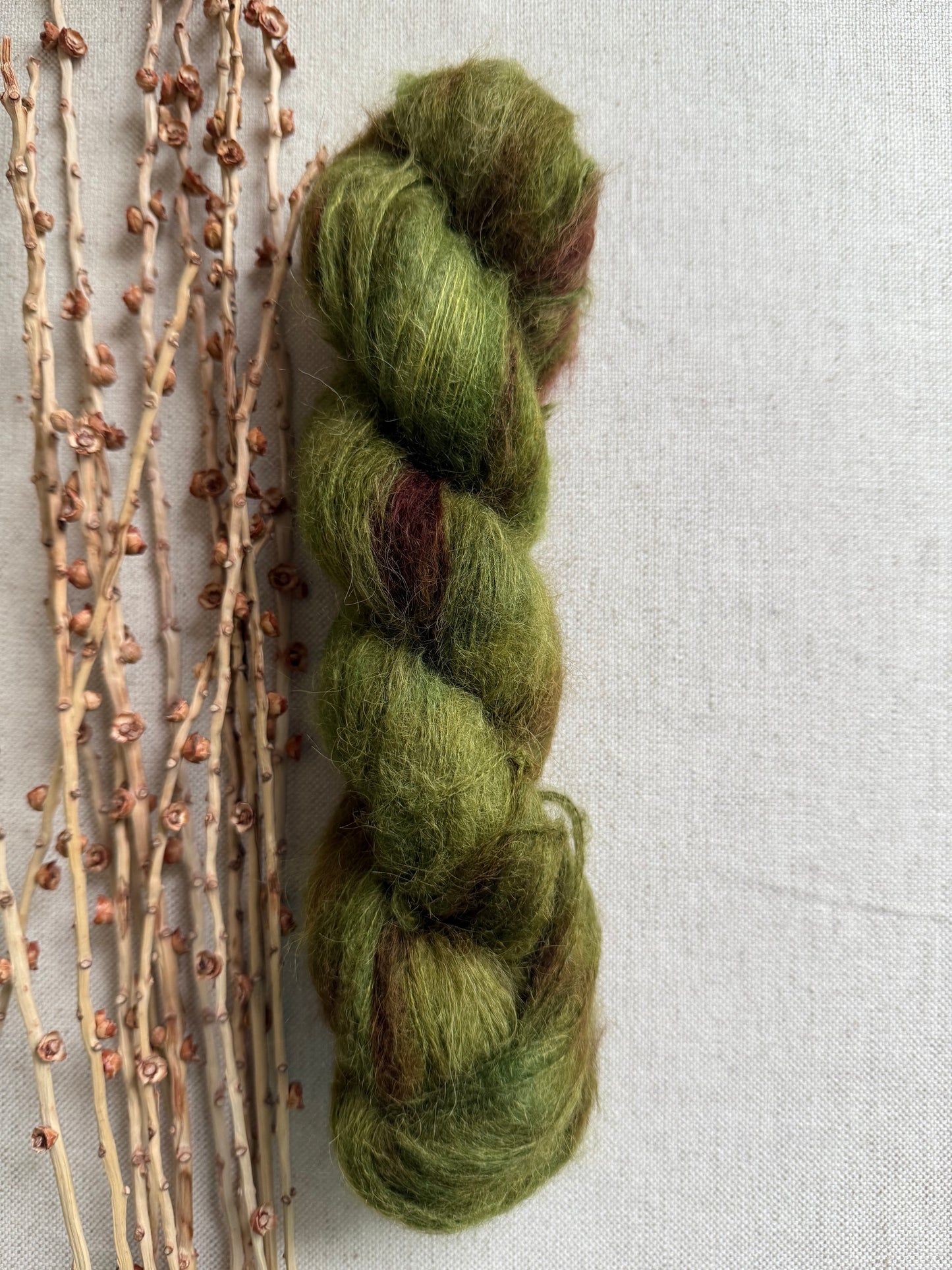Olive Drab Suri Alpaca Silk