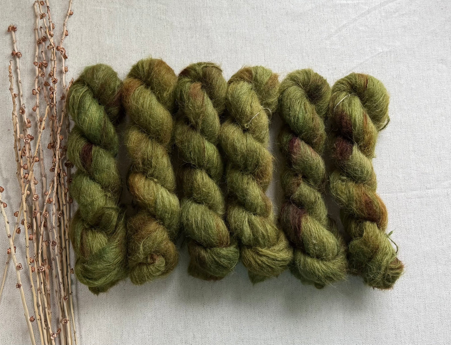 Olive Drab Suri Alpaca Silk