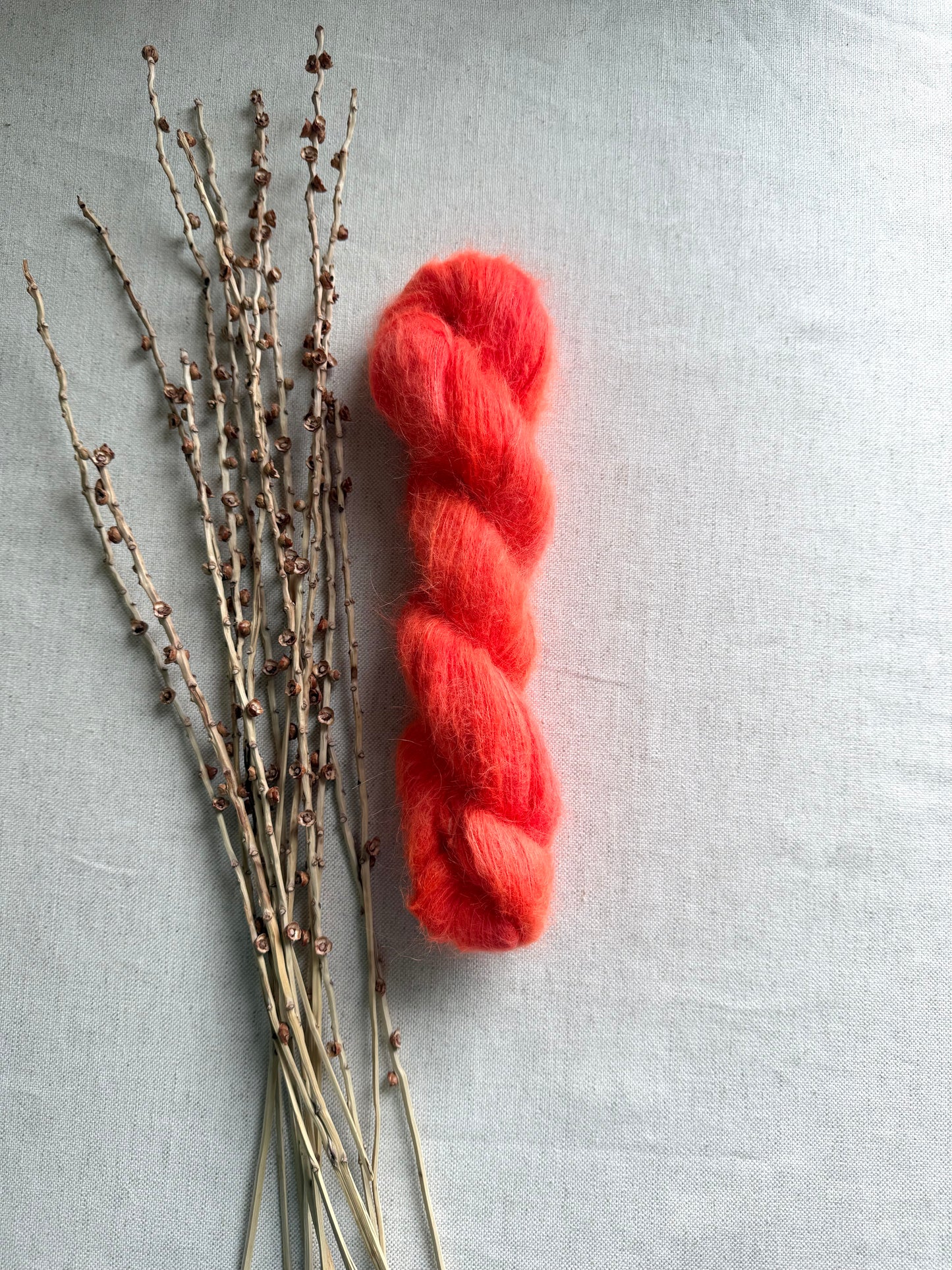 Neon Shrimp Suri Alpaca Silk