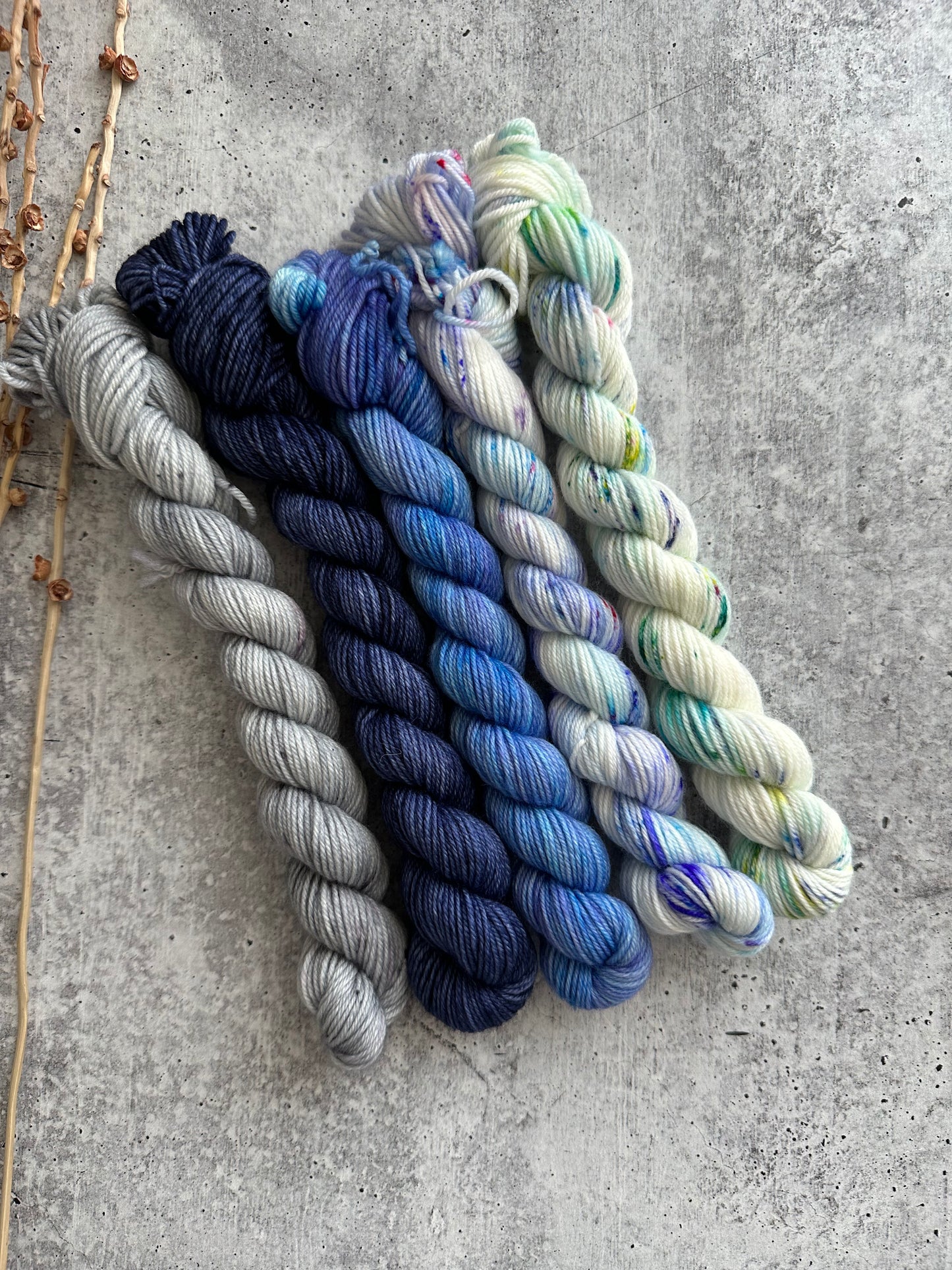 Carbon Glacier - A Washington State Colorway - SW Merino Nylon Mini Skein Set