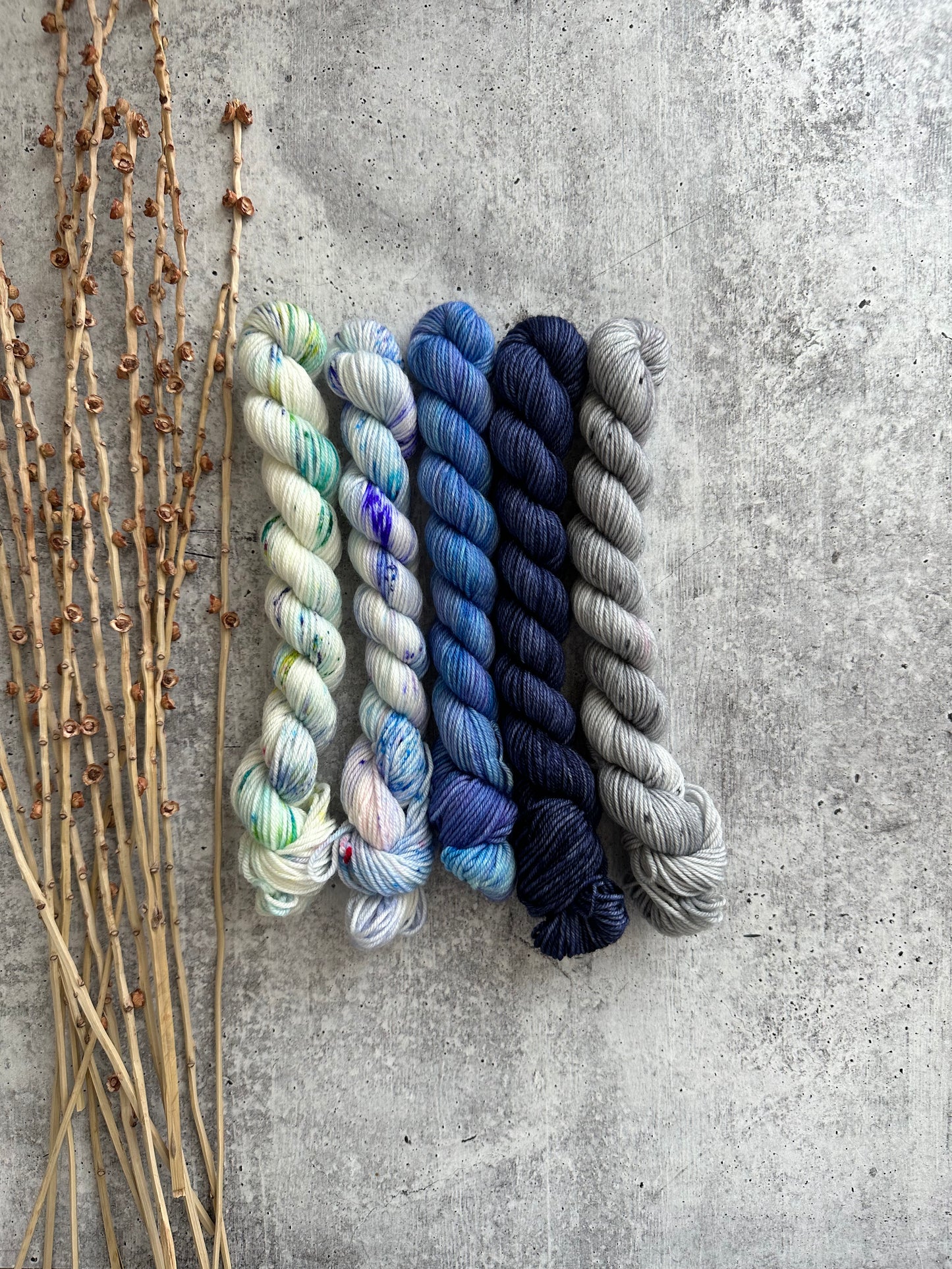 Carbon Glacier - A Washington State Colorway - SW Merino Nylon Mini Skein Set