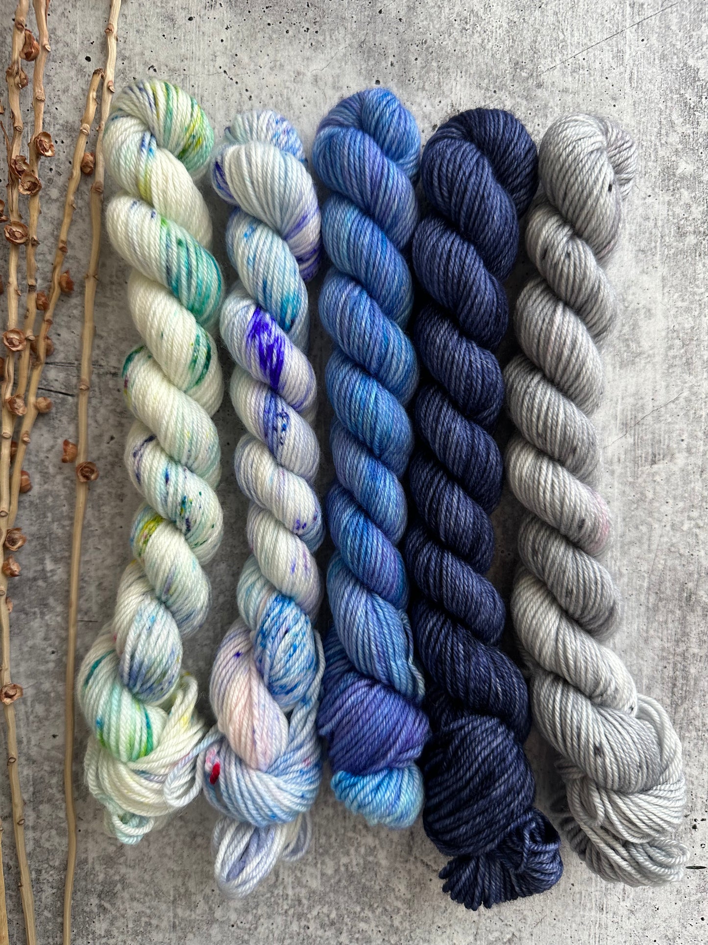 Carbon Glacier - A Washington State Colorway - SW Merino Nylon Mini Skein Set