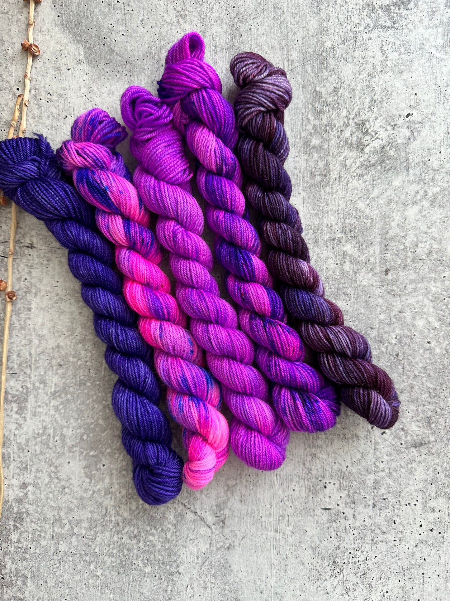 Pop Goes The Purple II - SW Merino Nylon Mini Skein Set