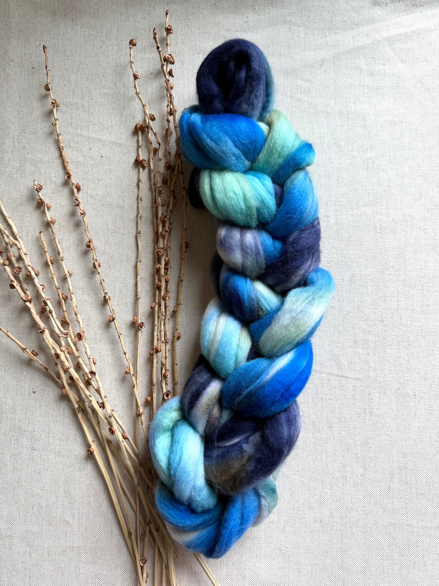 Nothing But Blue Sky Polwarth Top Spinning Fiber