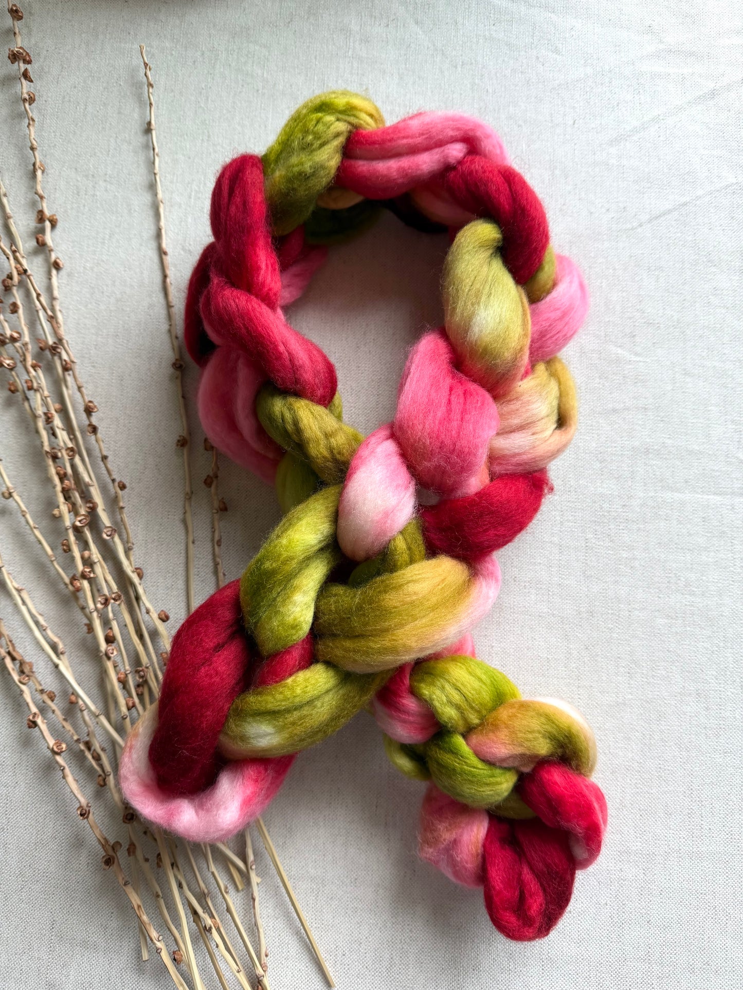 Christmas Rose Merino Top Spinning Fiber