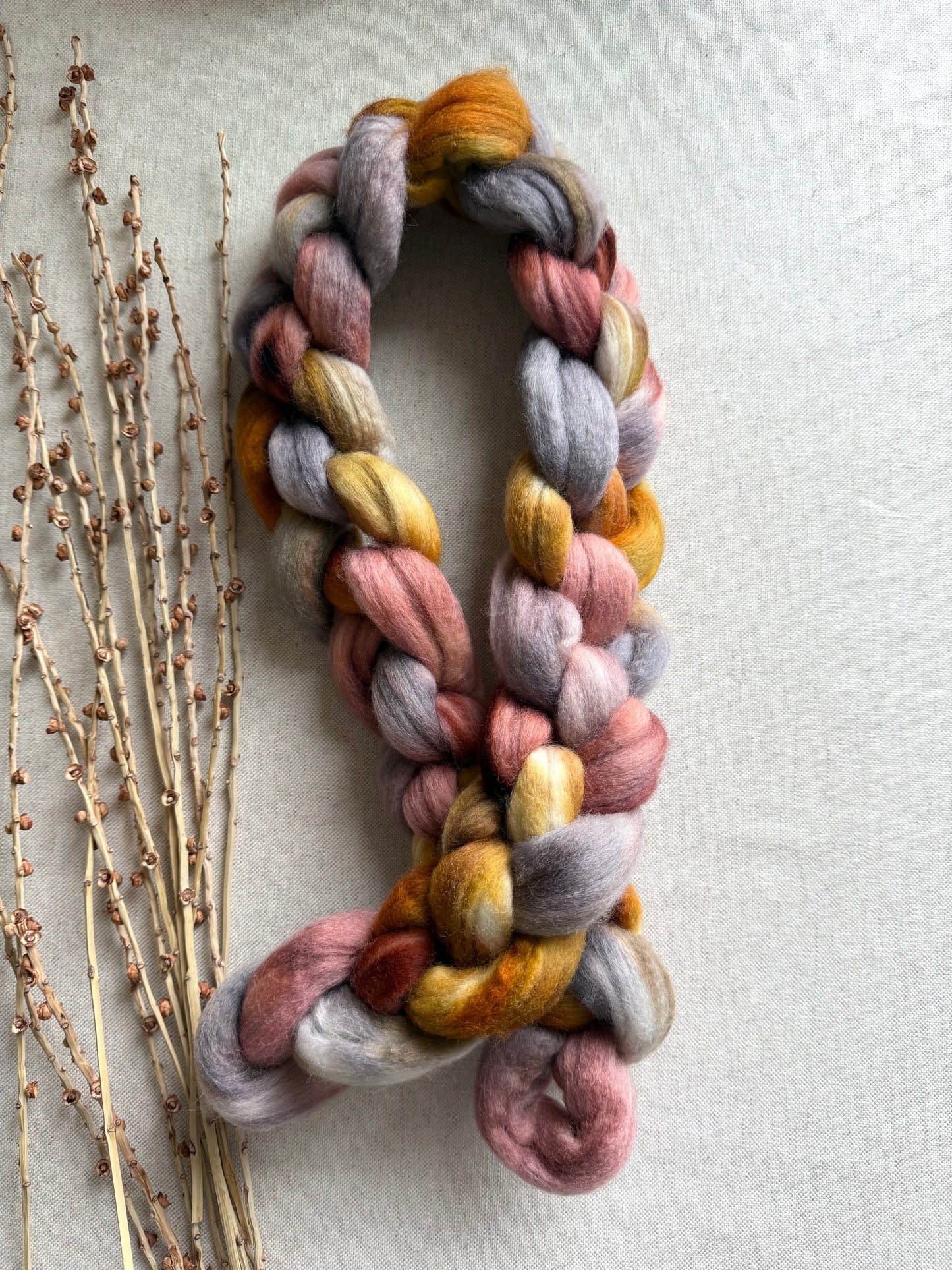 Rose Gold Merino Top Spinning Fiber