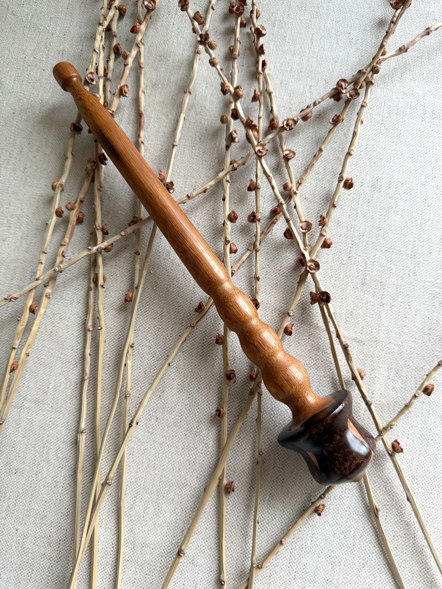 Mahogany Spindle With Brown Resin