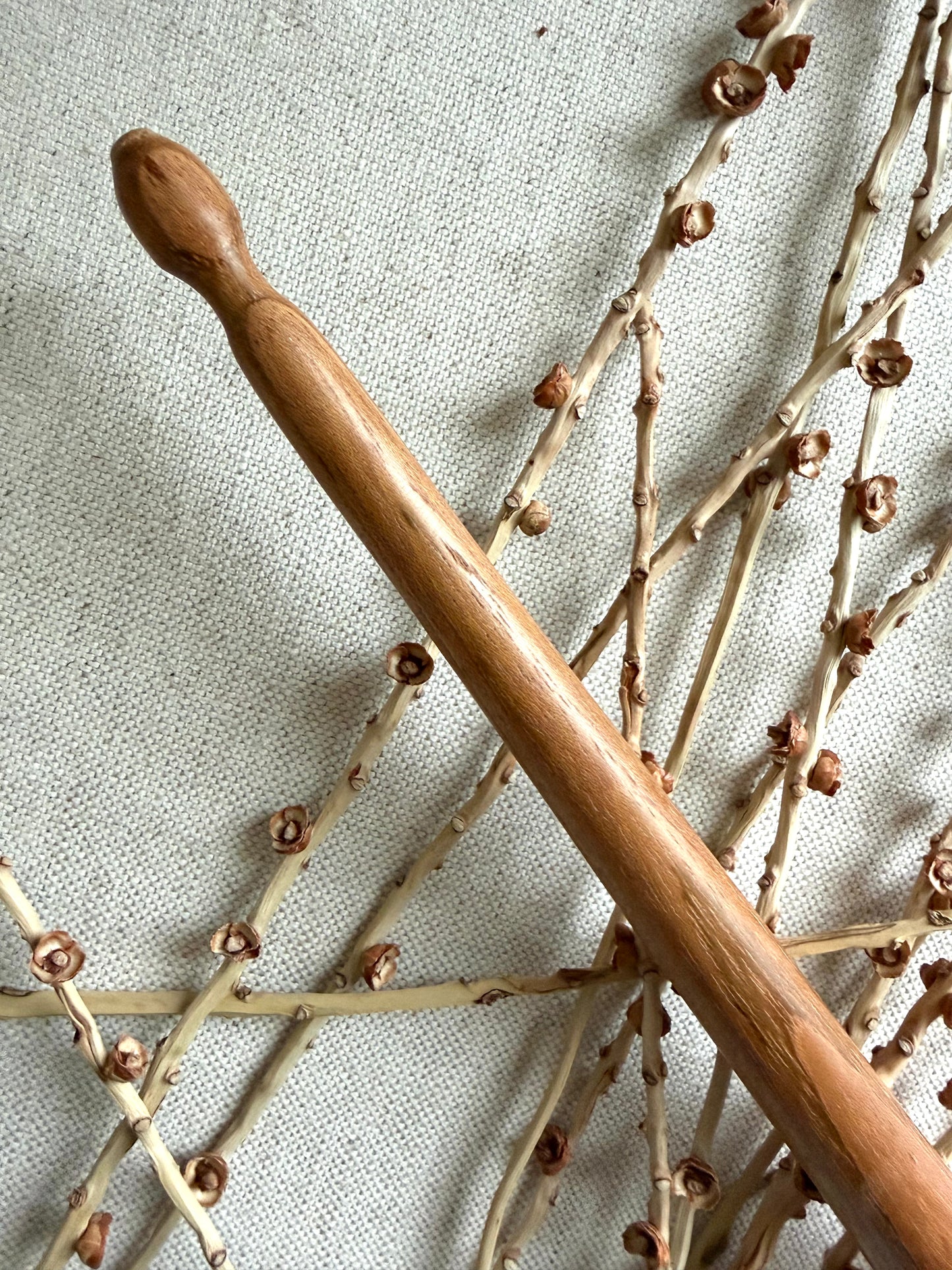 Jotoba Spindle With Neon Coral Resin