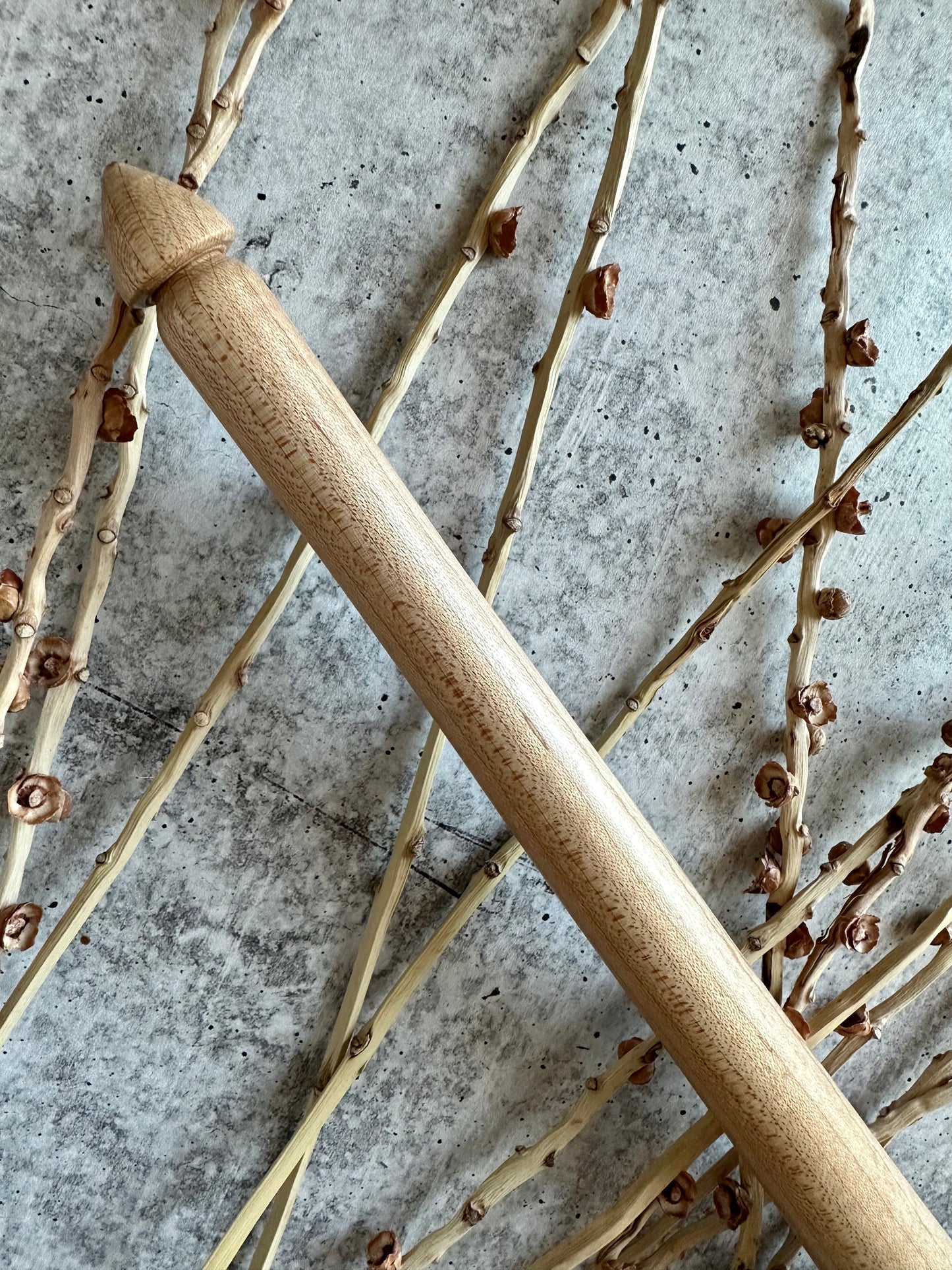 Hard Maple Support Spindle With Emerald Green Resin