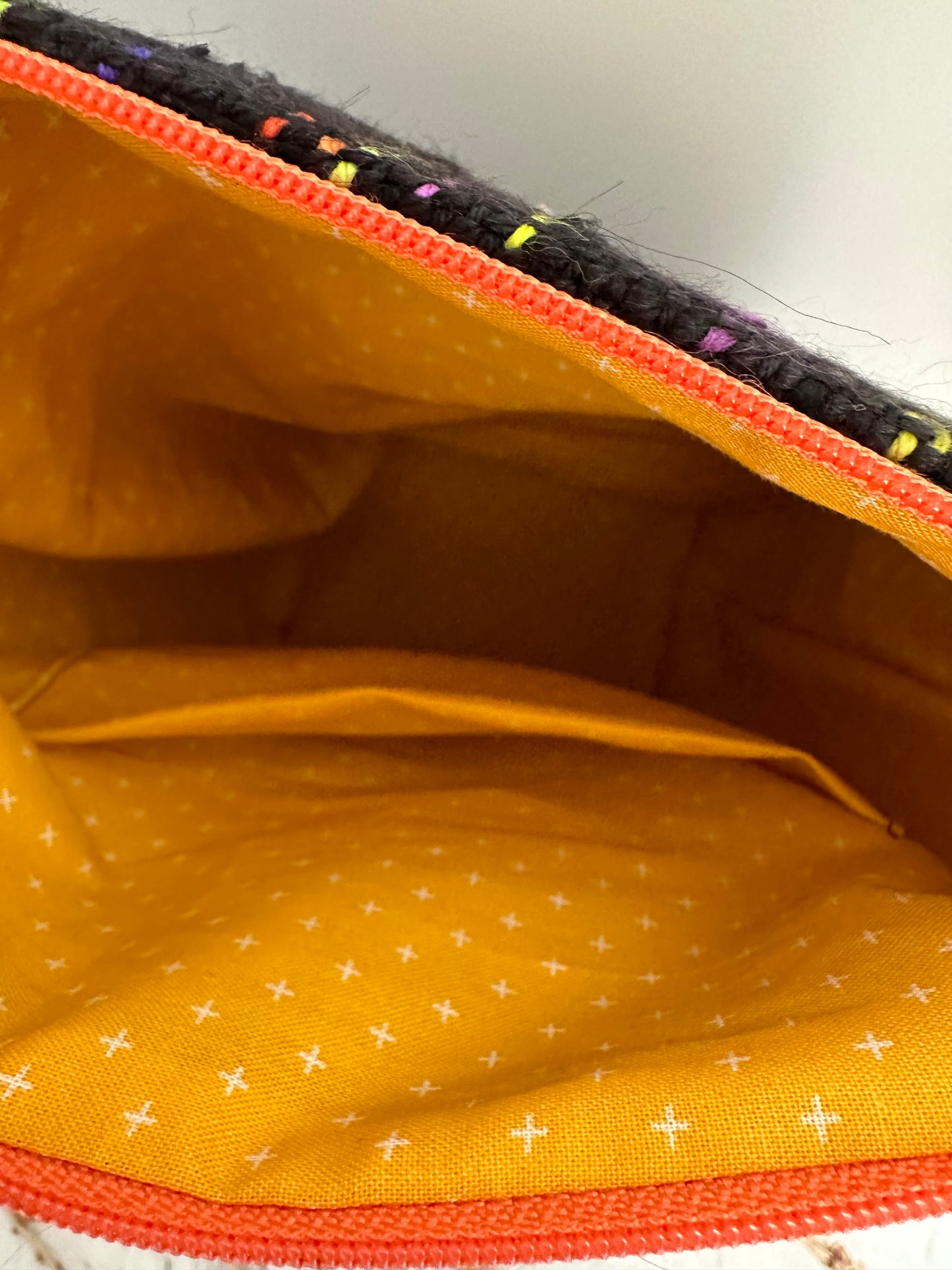 Black With Stripes Handwoven Project Bag