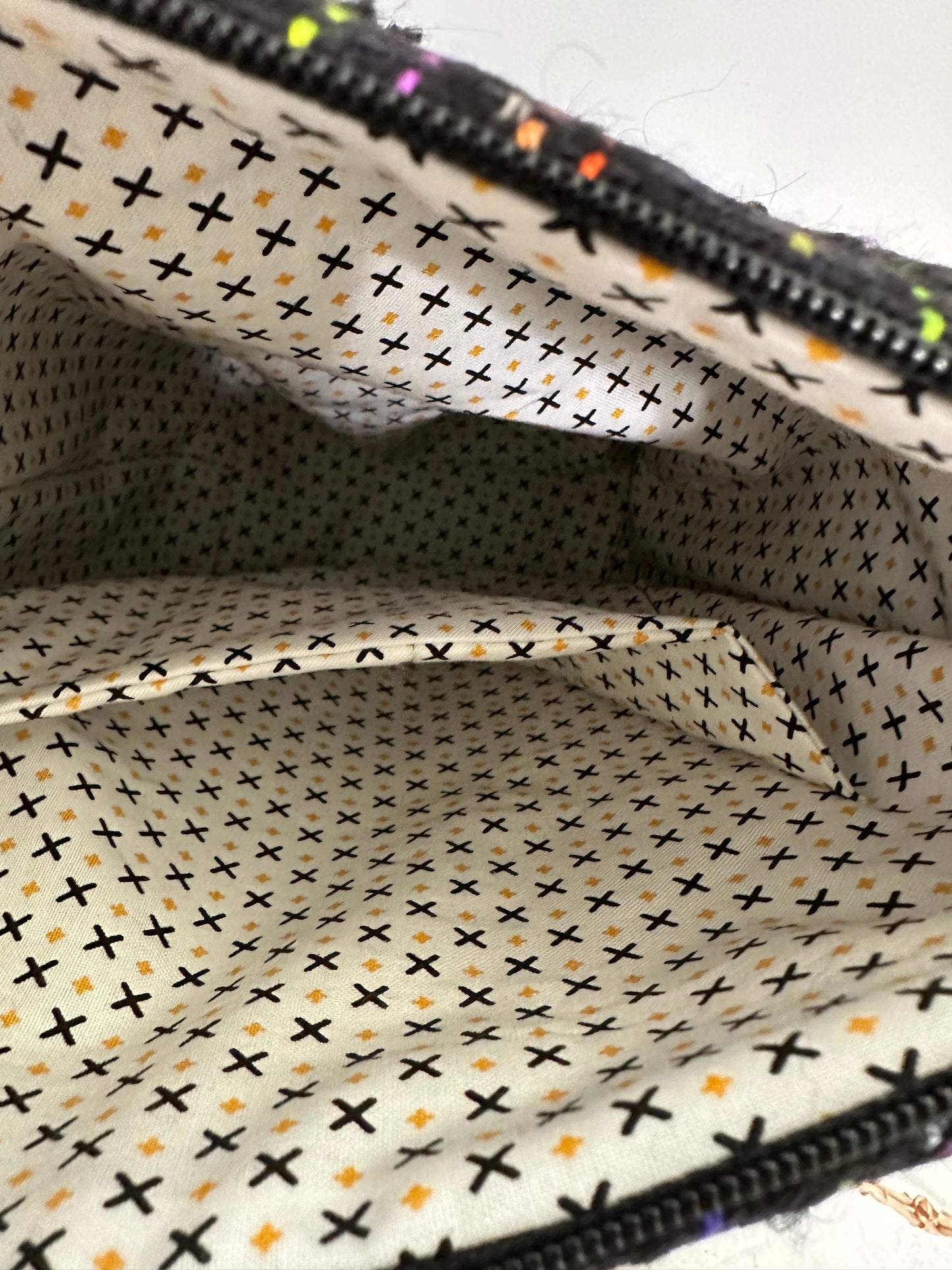 Black With Stripes Handwoven Project Bag