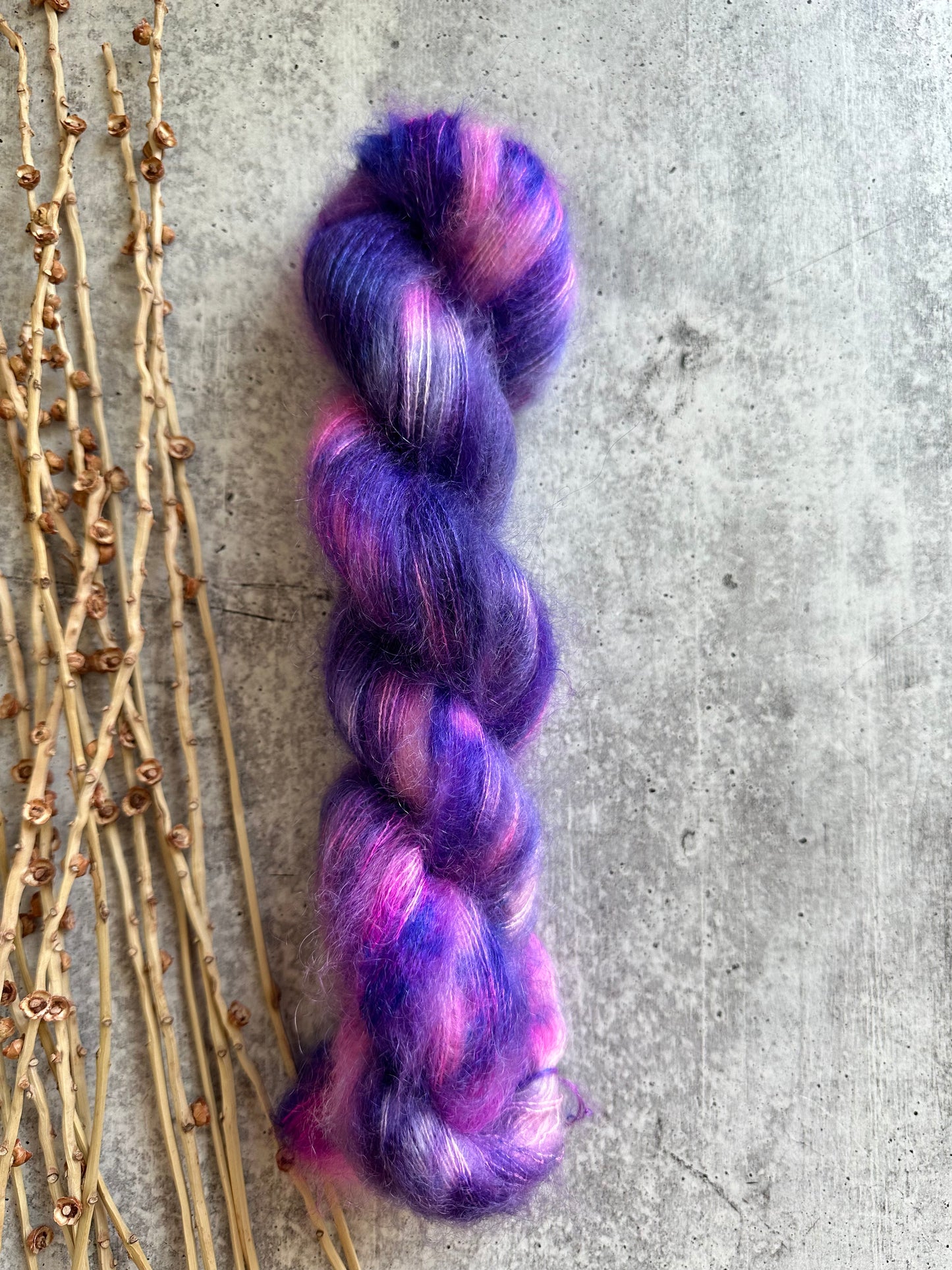 Grape Squeeze Mohair Silk Yarn