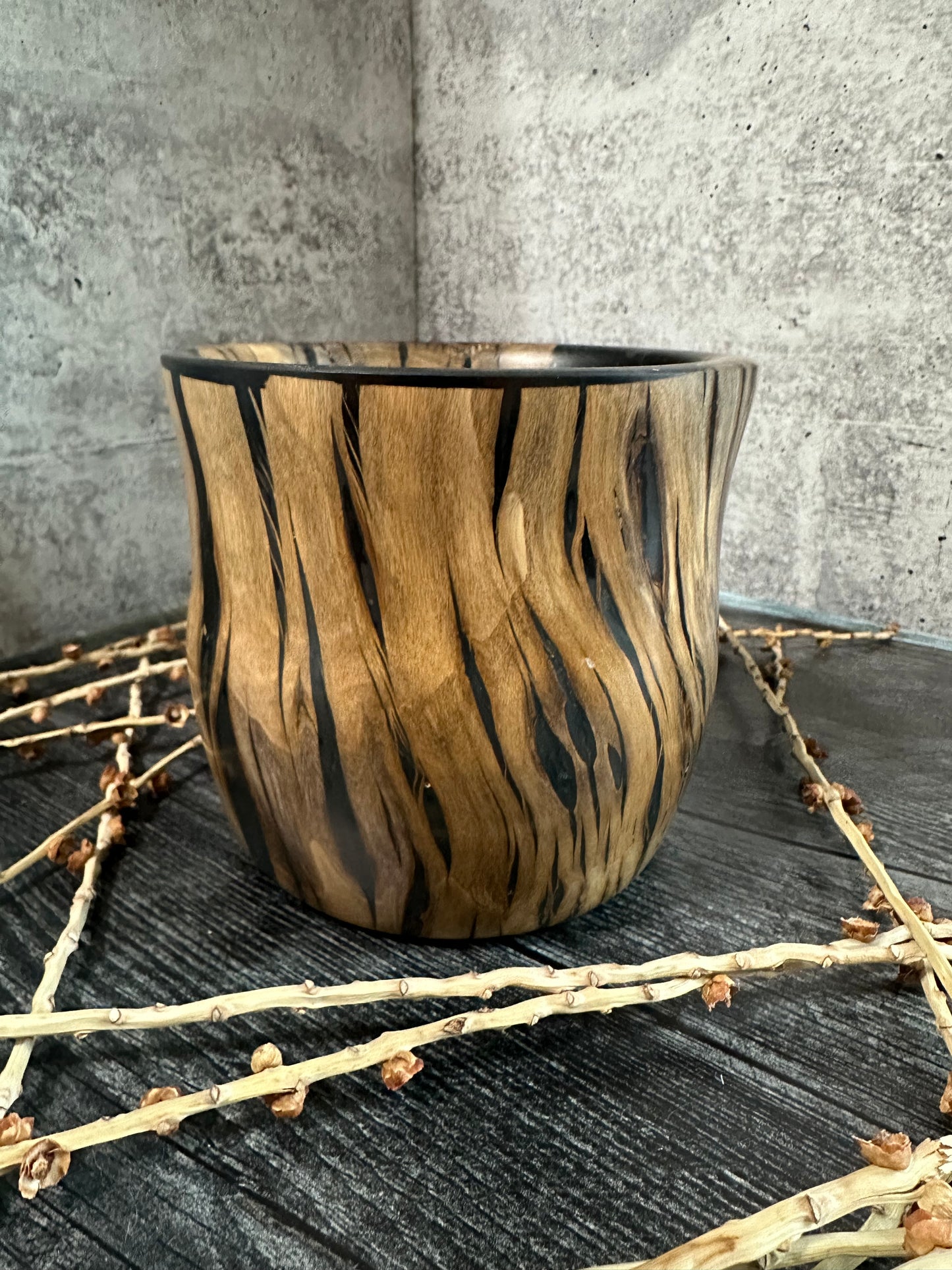 Laurel with Black Resin Hand Turned Bowl