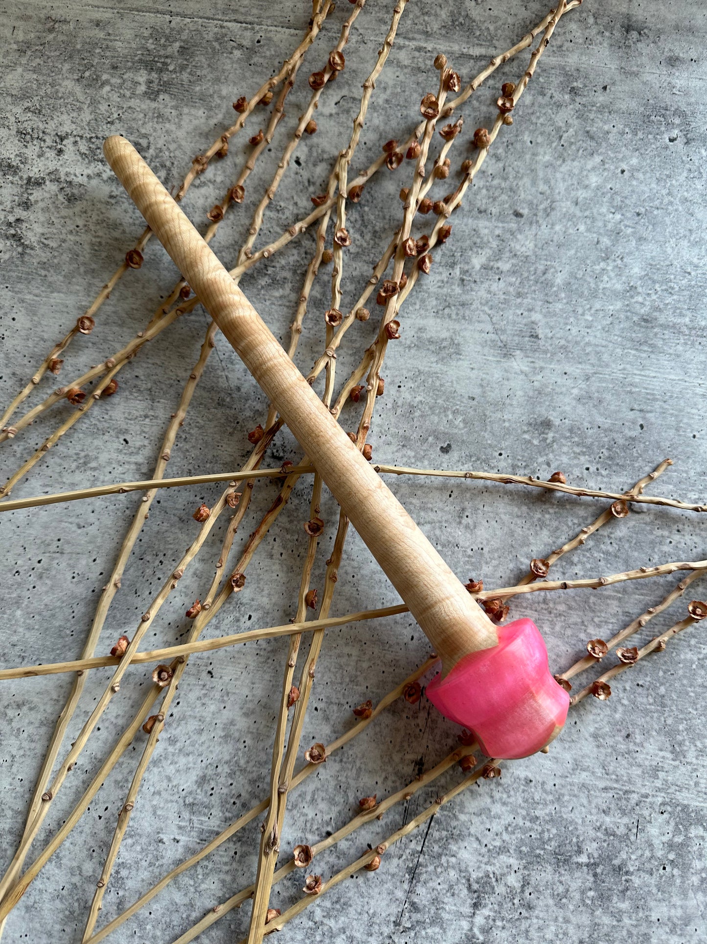 Curly Maple with Pink Resin