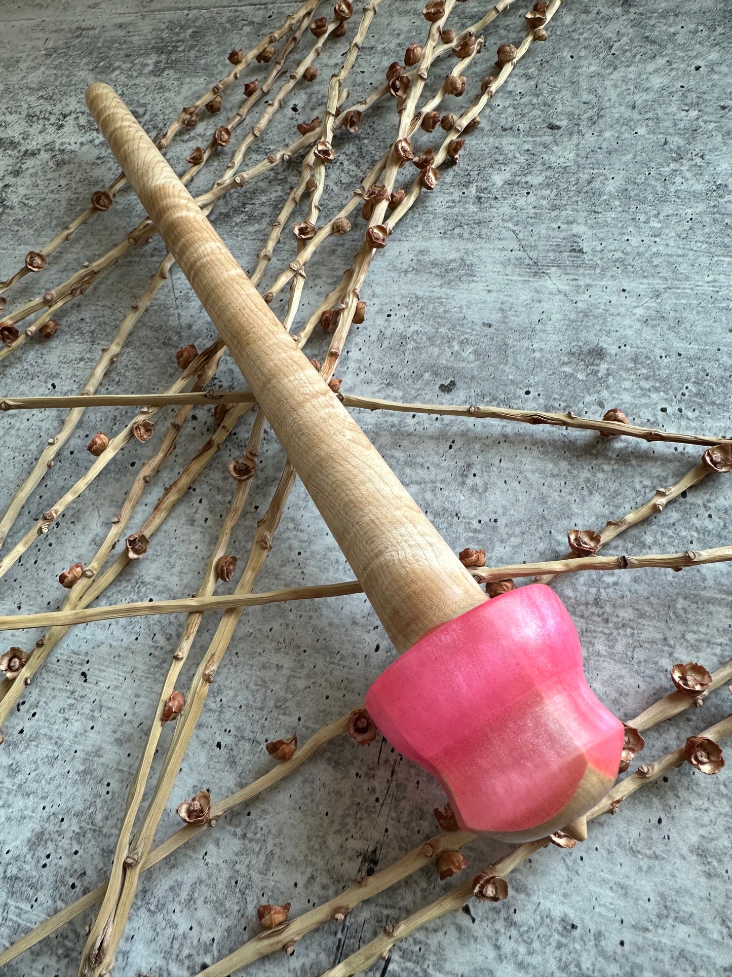 Curly Maple with Pink Resin