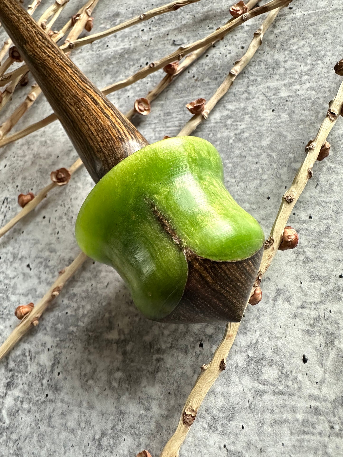 Exotic Hardwood with Green Resin