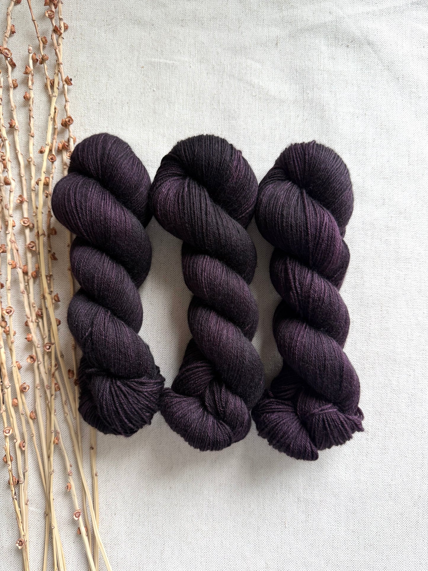 Aubergine 100g SW Merino Nylon Yarn
