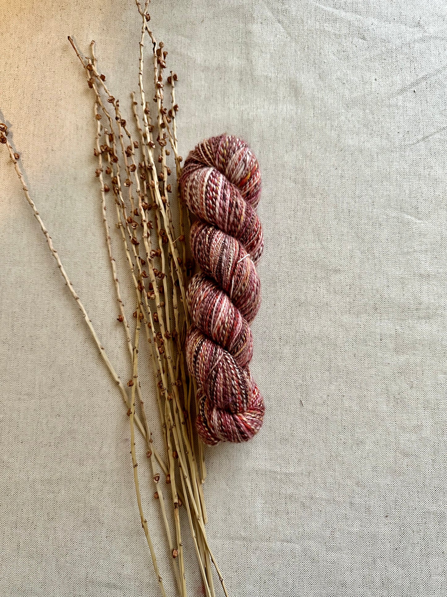 Mauve Gold Pink Hand Spun