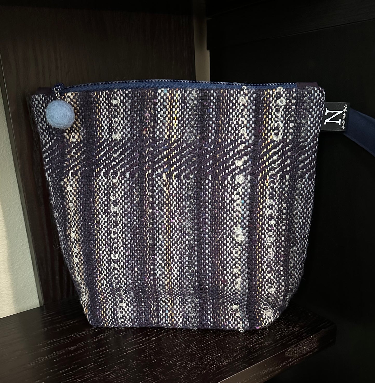 Plum Navy Handwoven Project Bag