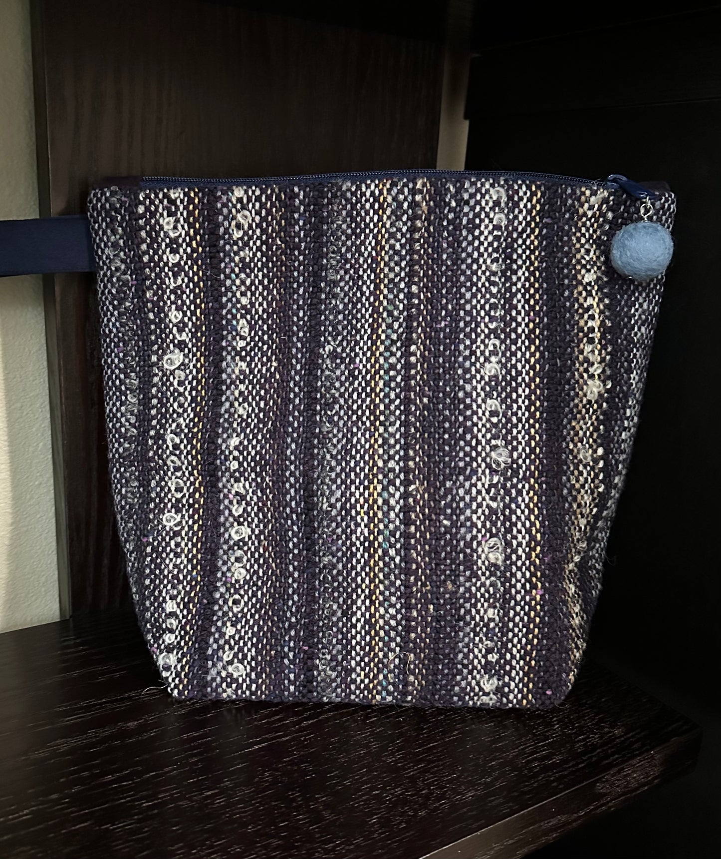 Plum Navy Handwoven Project Bag