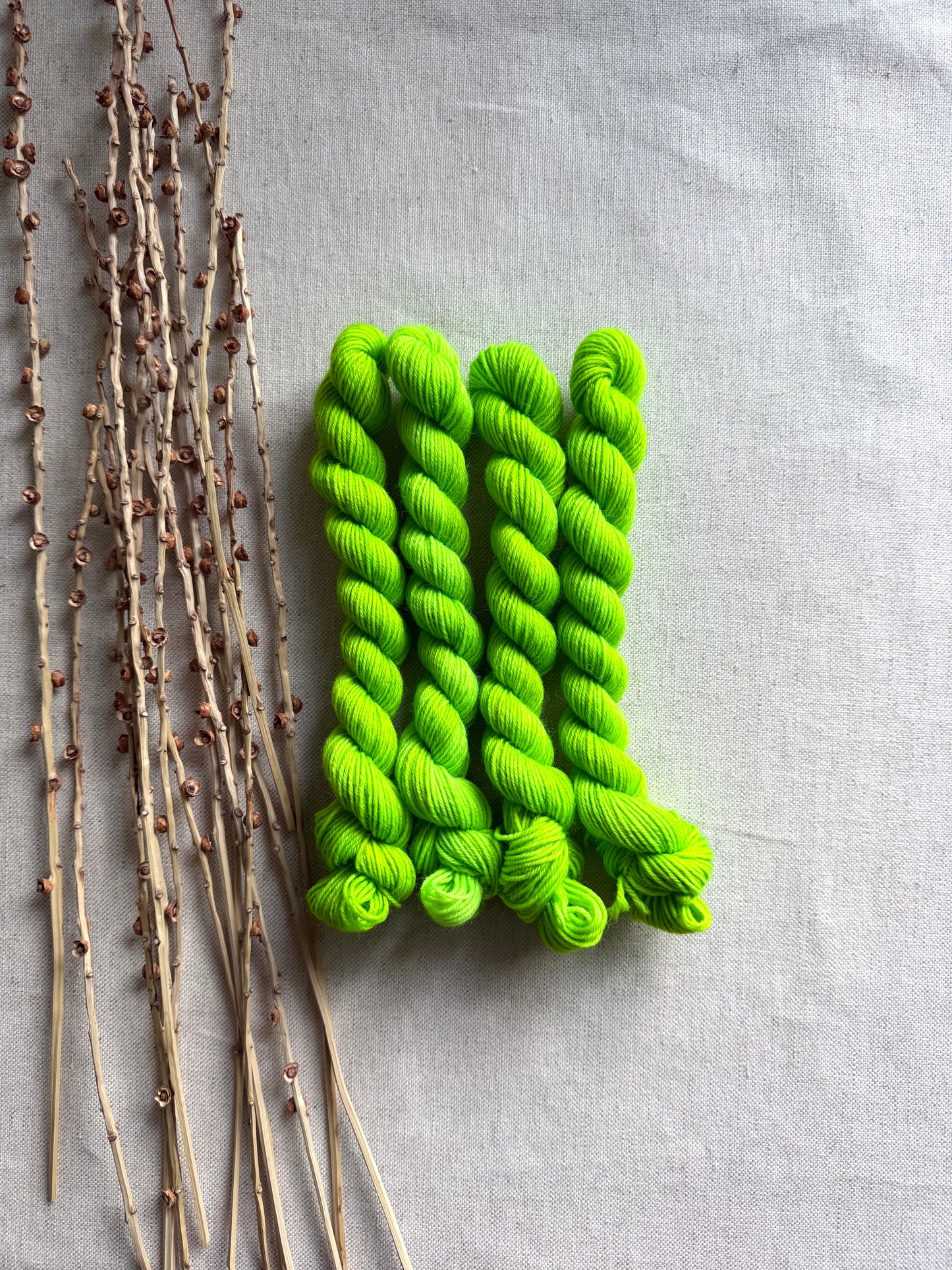 Glowing Lime - SW Wool Recycled Nylon Mini Skein