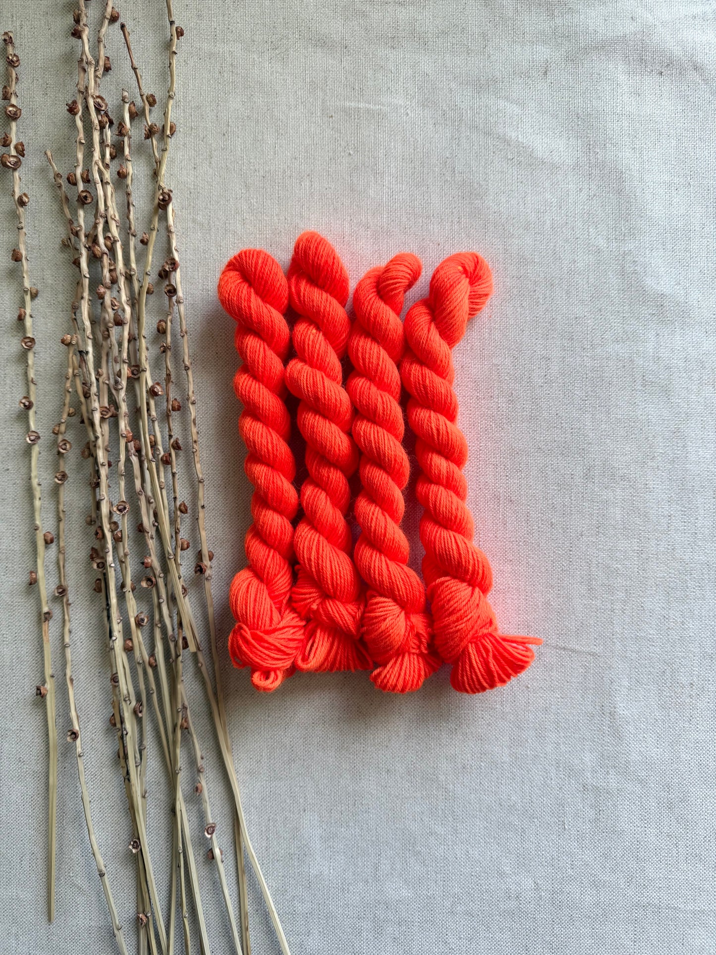Neon Shrimp - SW Wool Recycled Nylon Mini Skein