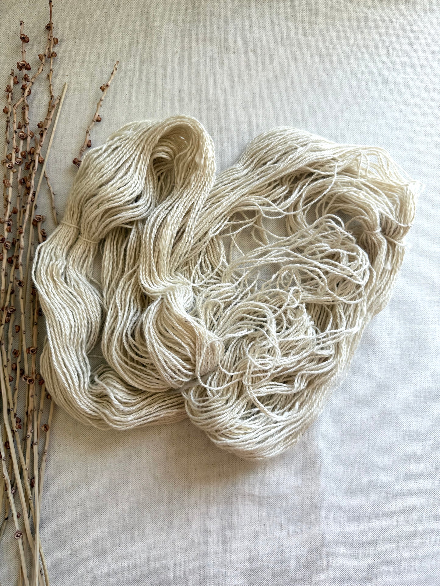 Natural White BFL Baby Alpaca Mulberry Silk