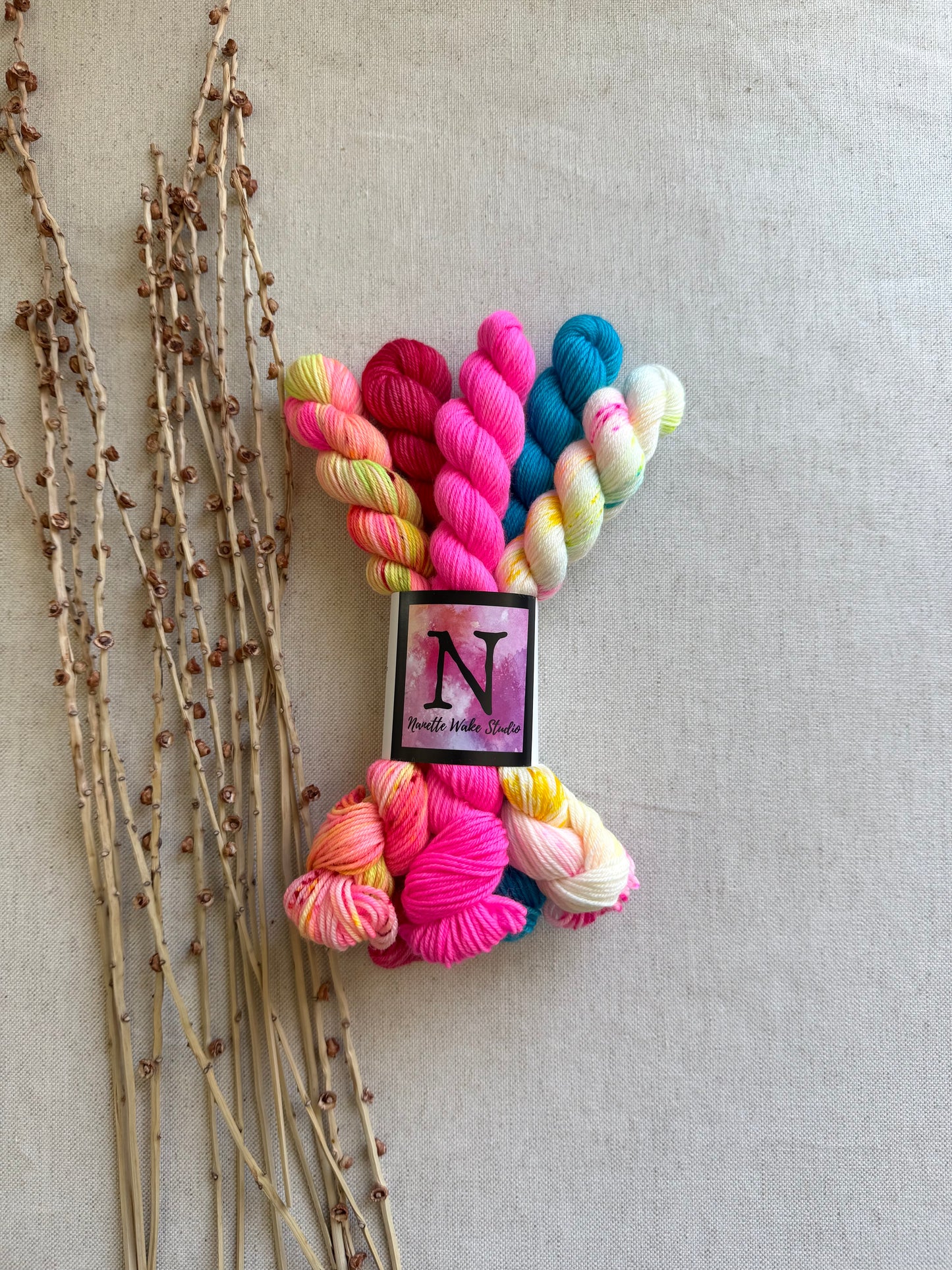 Light Up The Palm Tree - SW Merino Nylon Mini Skein Set