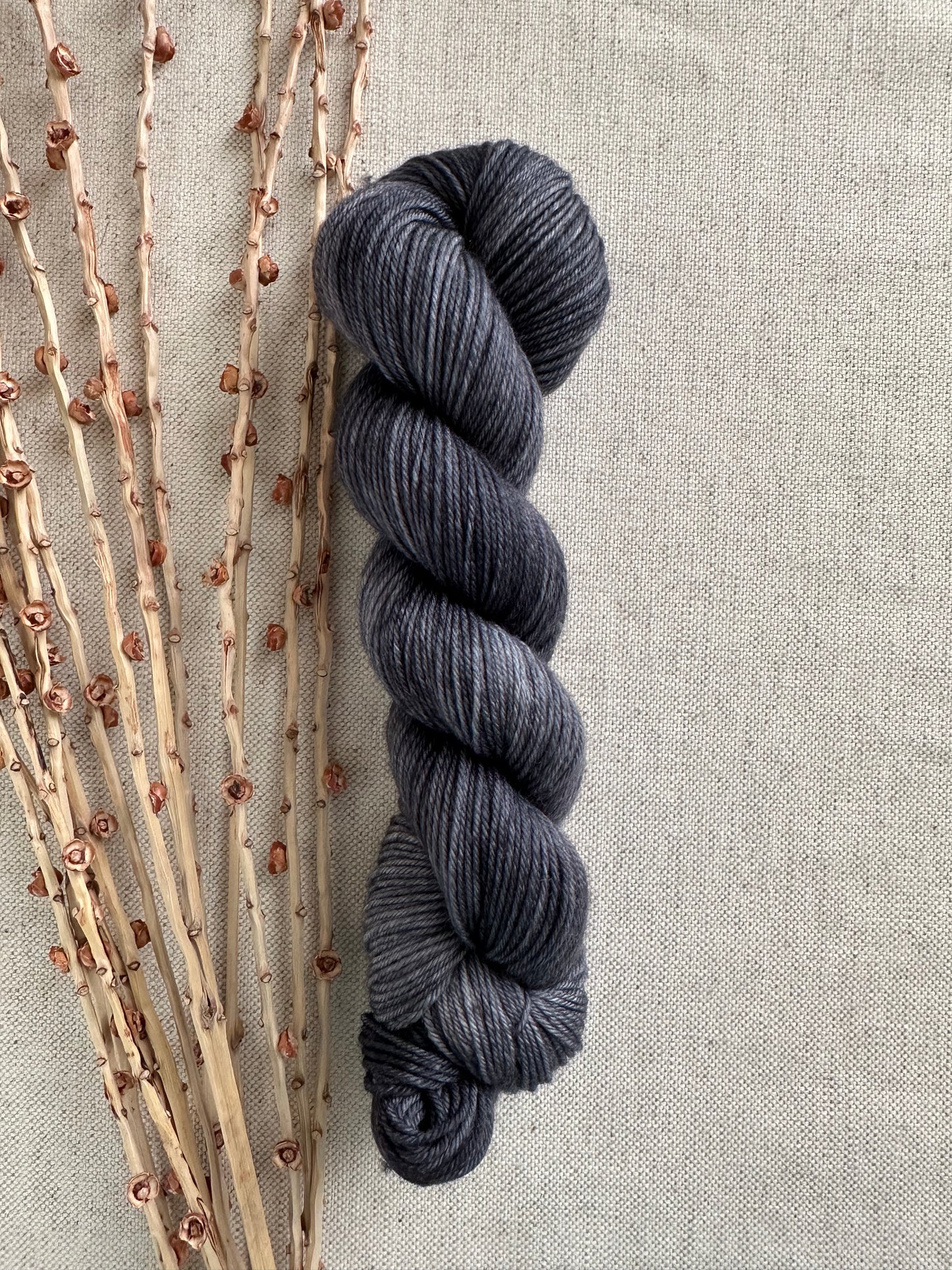 Distressed Charcoal SW Merino Nylon 50g Skein