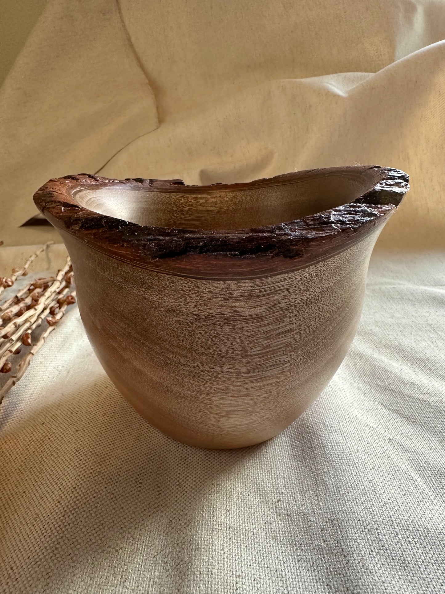 Camphor Hand Turned Bowl with Live Edge